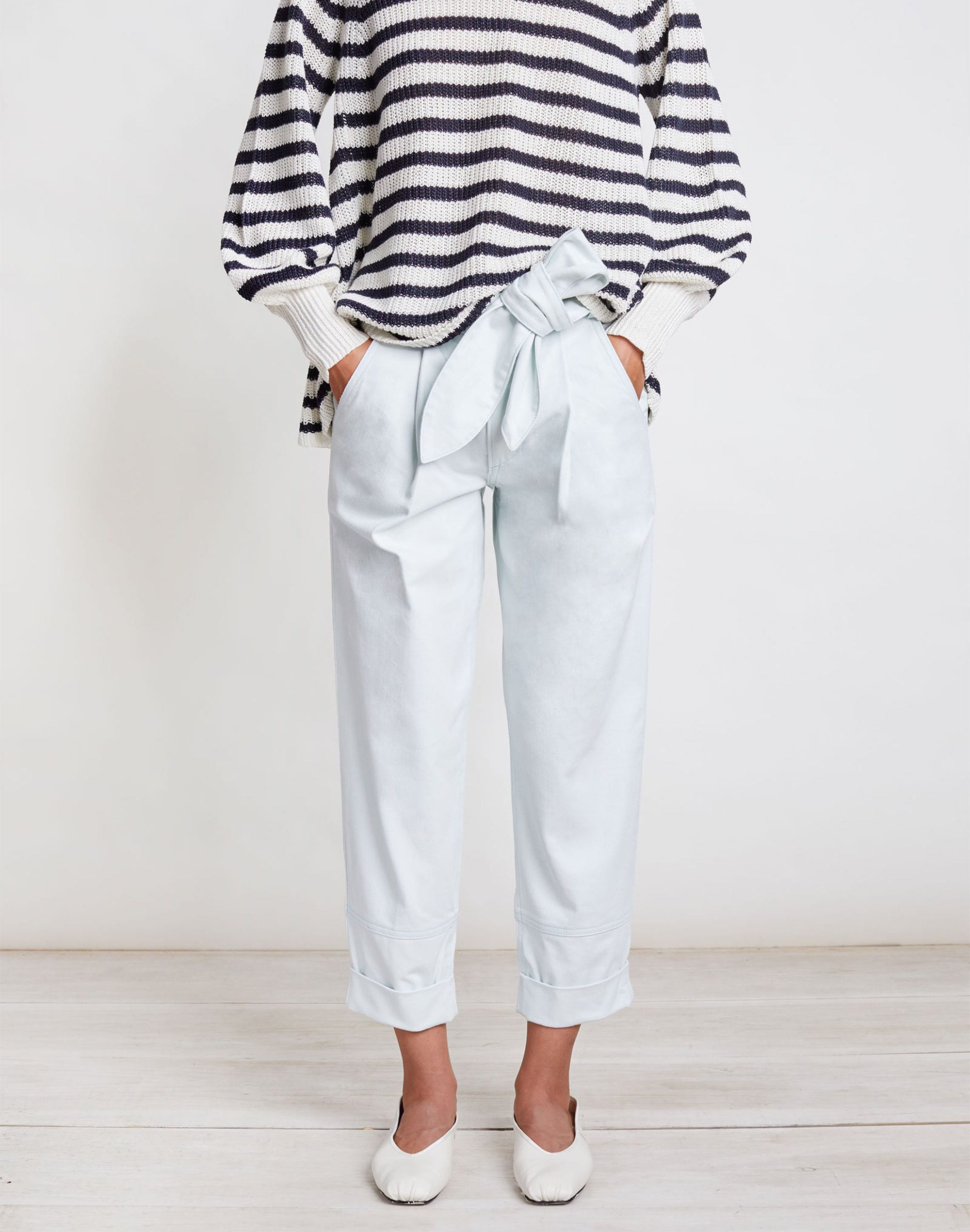 Apiece Apart&trade; Bendita Tie-Waist Pleated Pants