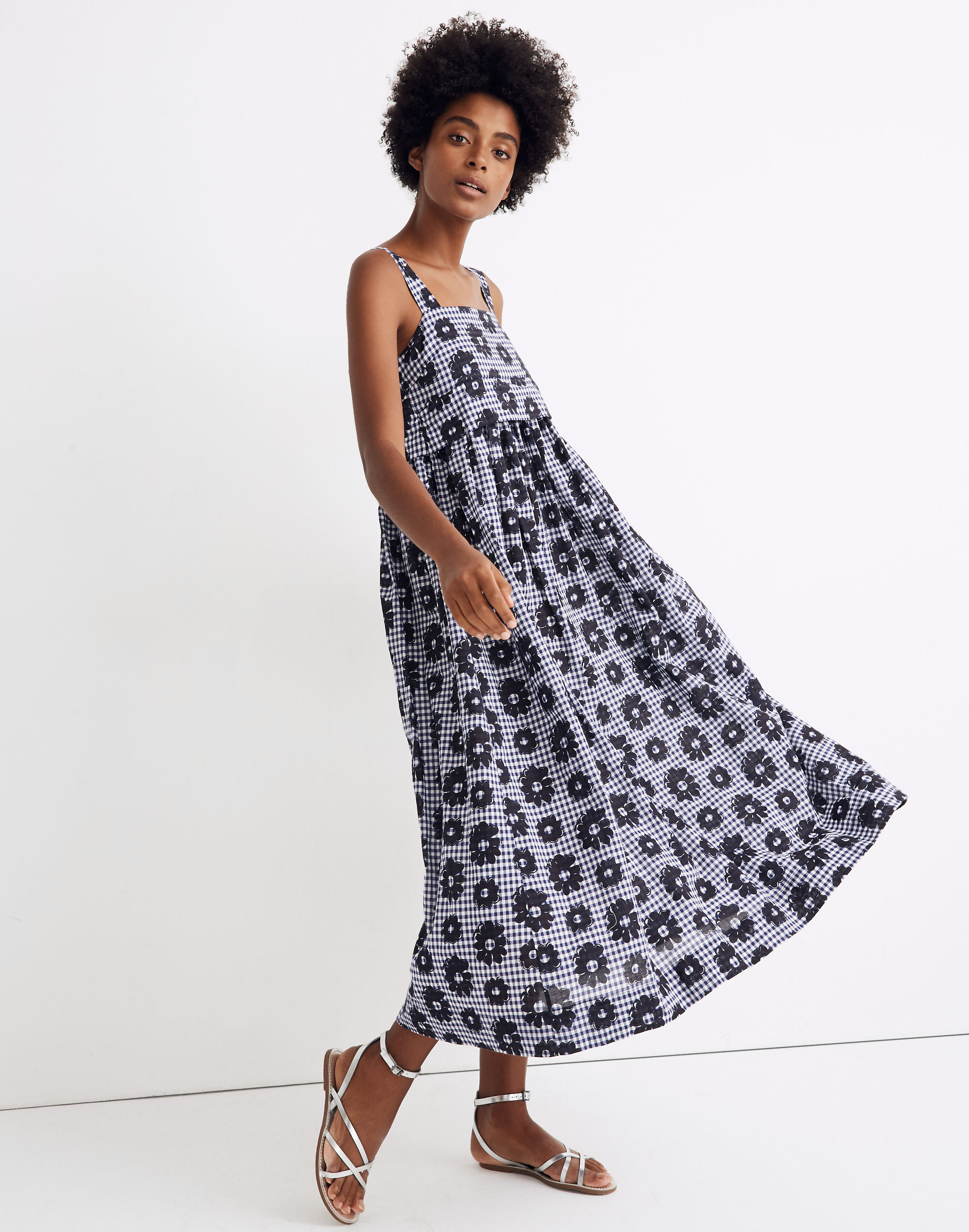 whit&reg; floral gingham dress