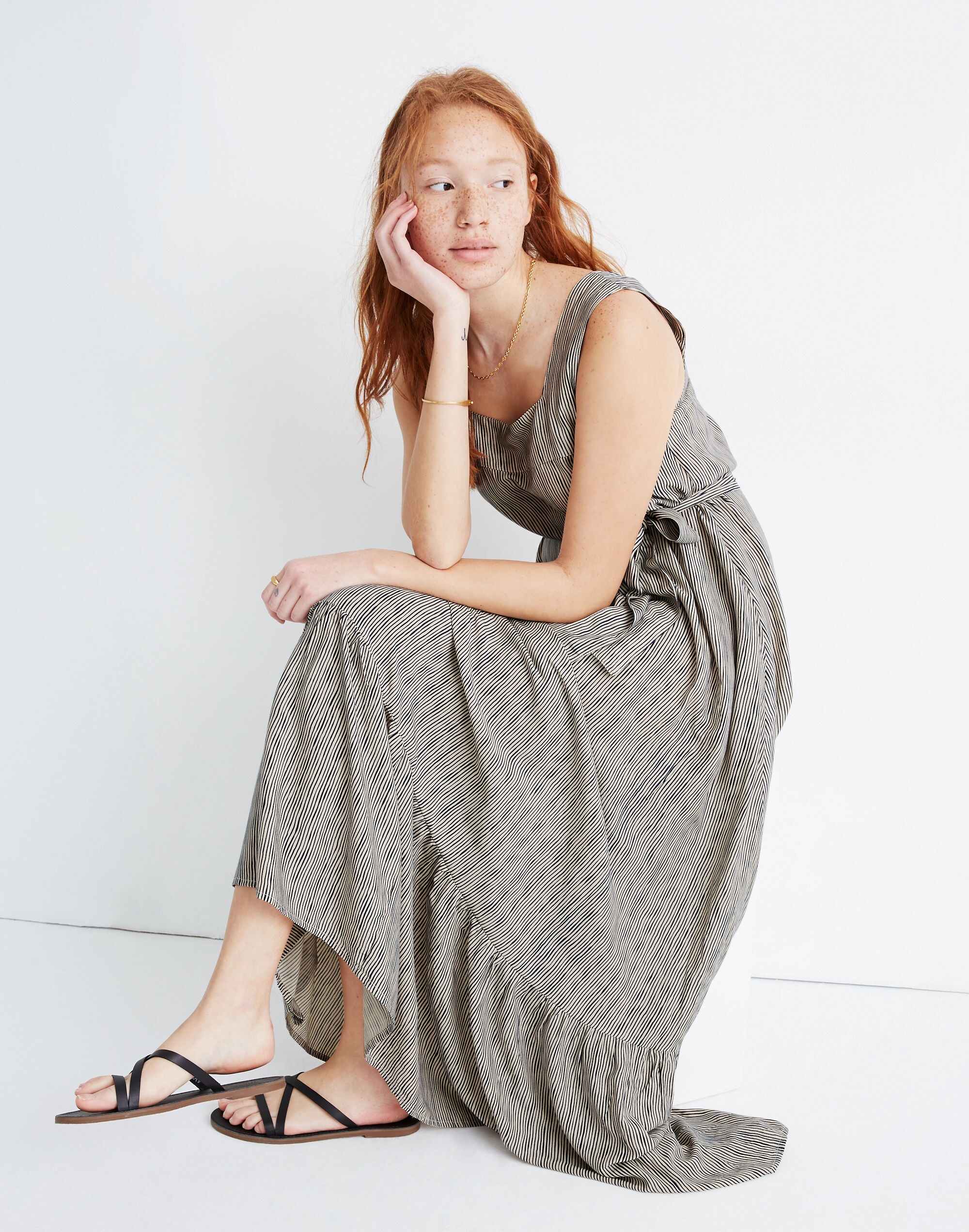 Natalie Martin Virginia Maxi Dress in Navy Stripe