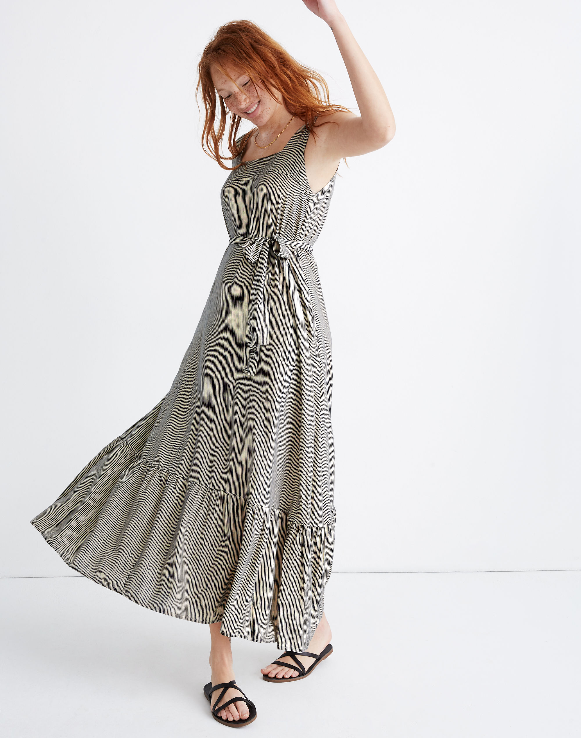 Natalie Martin Virginia Maxi Dress in Navy Stripe