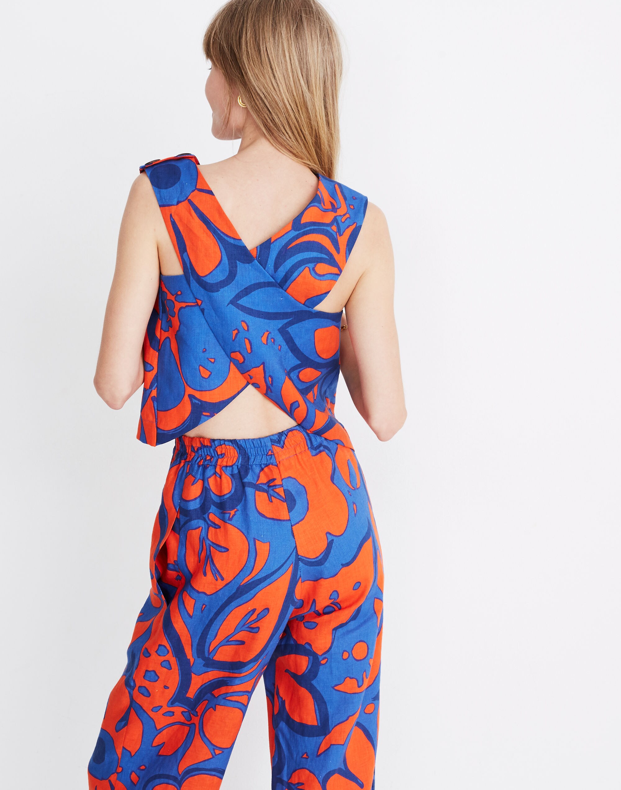 WHIT&reg; Linen Luna Sleeveless Crossover Top