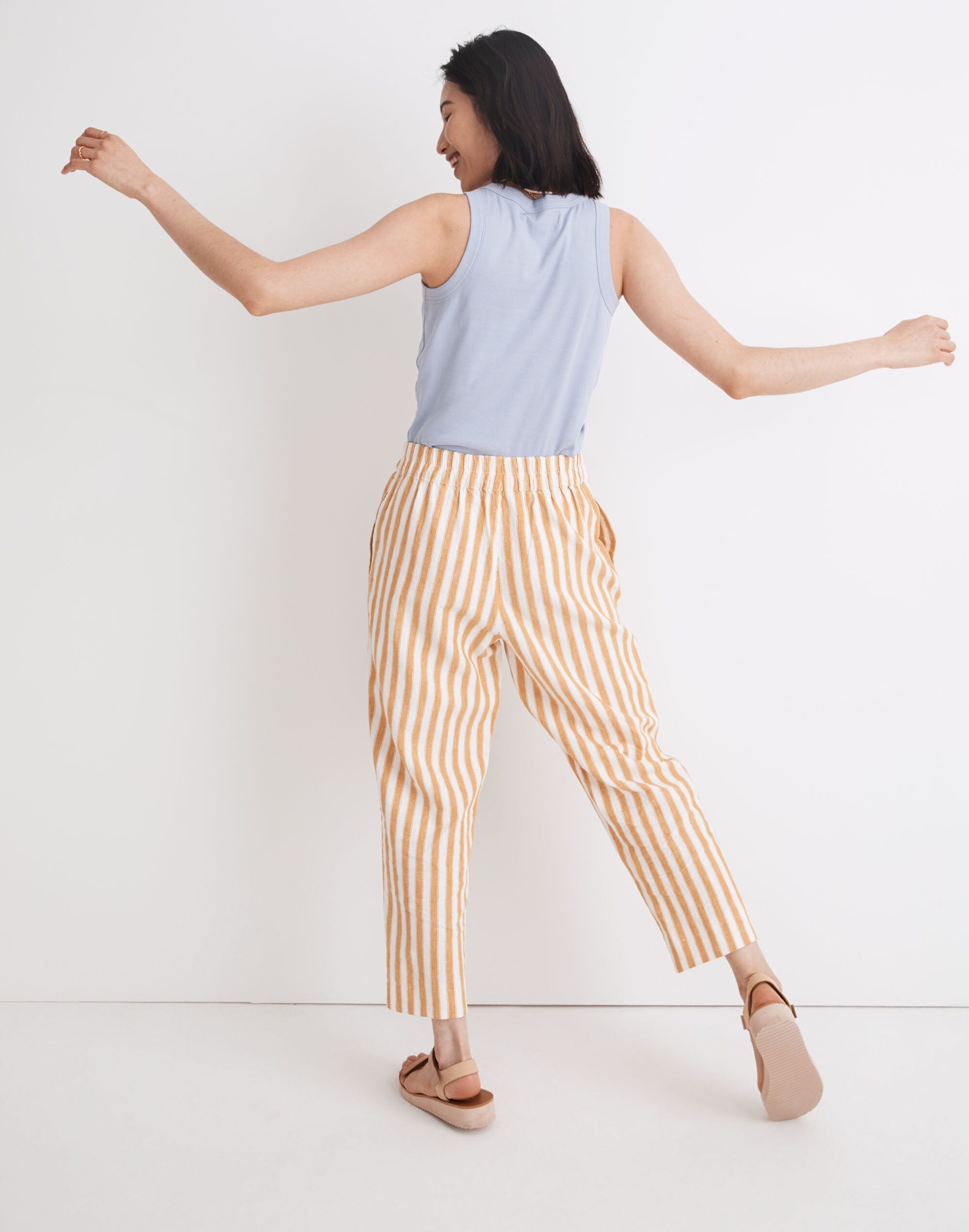 Tall Tapered Huston Pull-On Crop Pants in Stripe