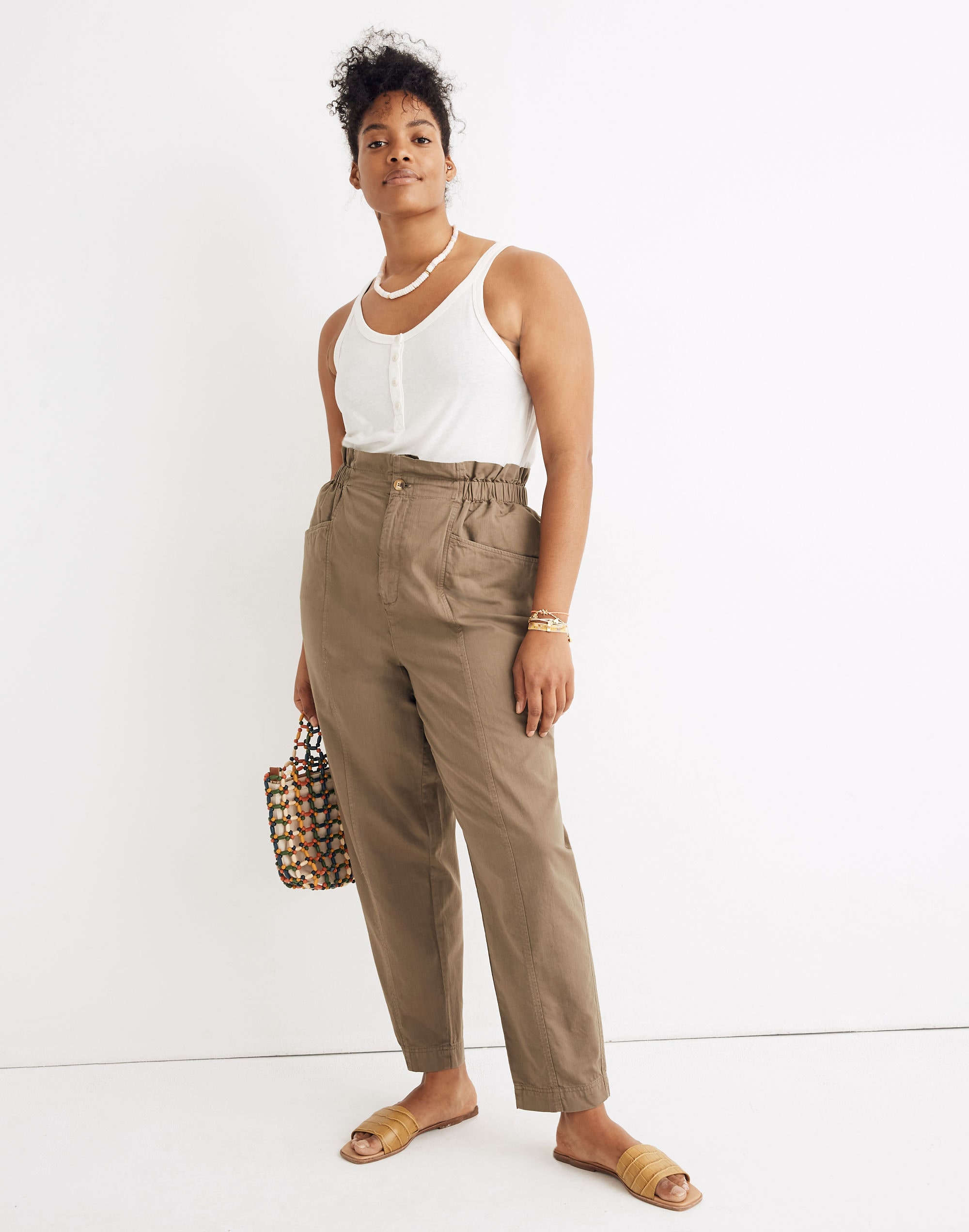 Pull-On Paperbag Pants