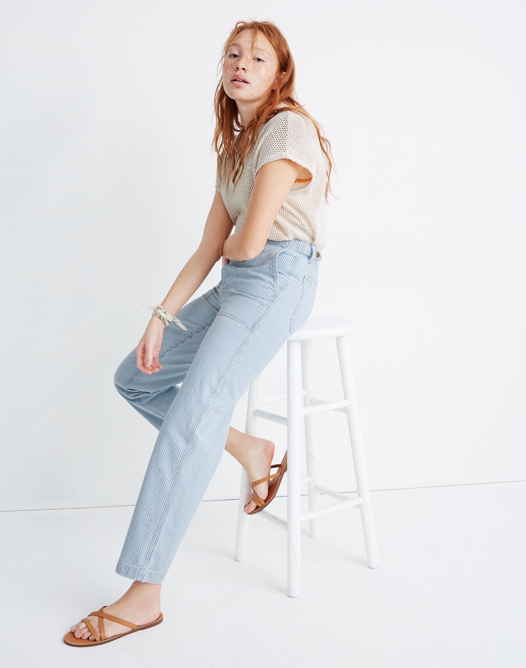 Griff Fatigue Pants in Indigo Railroad Stripe