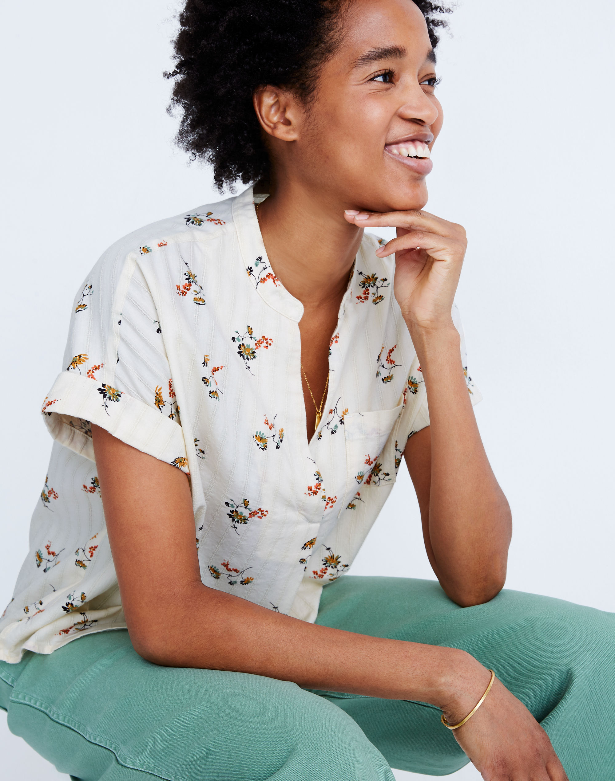 Bower Popover Shirt in Marseille Daisies