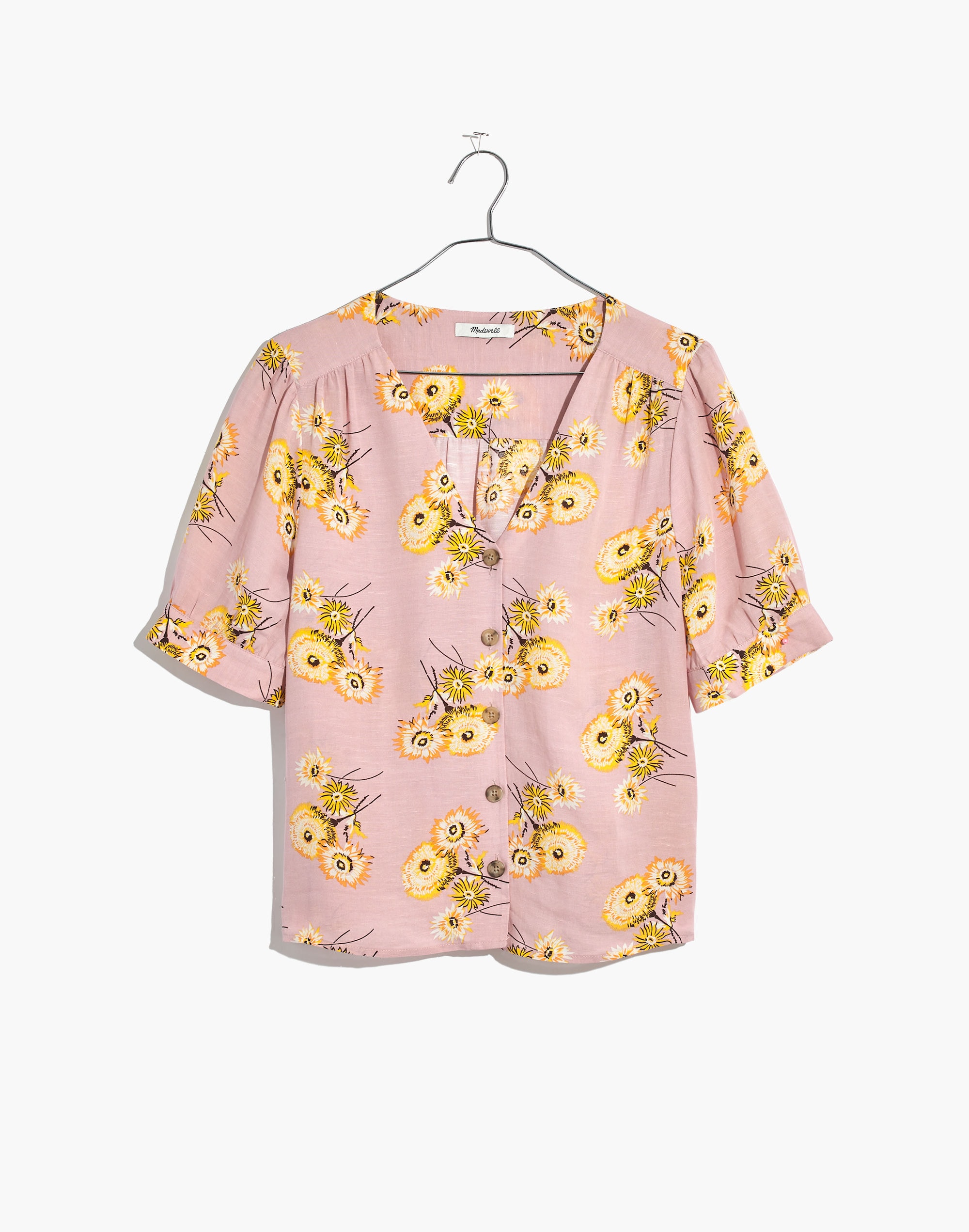 Plaza Button-Front Shirt in Dutch Dandelions