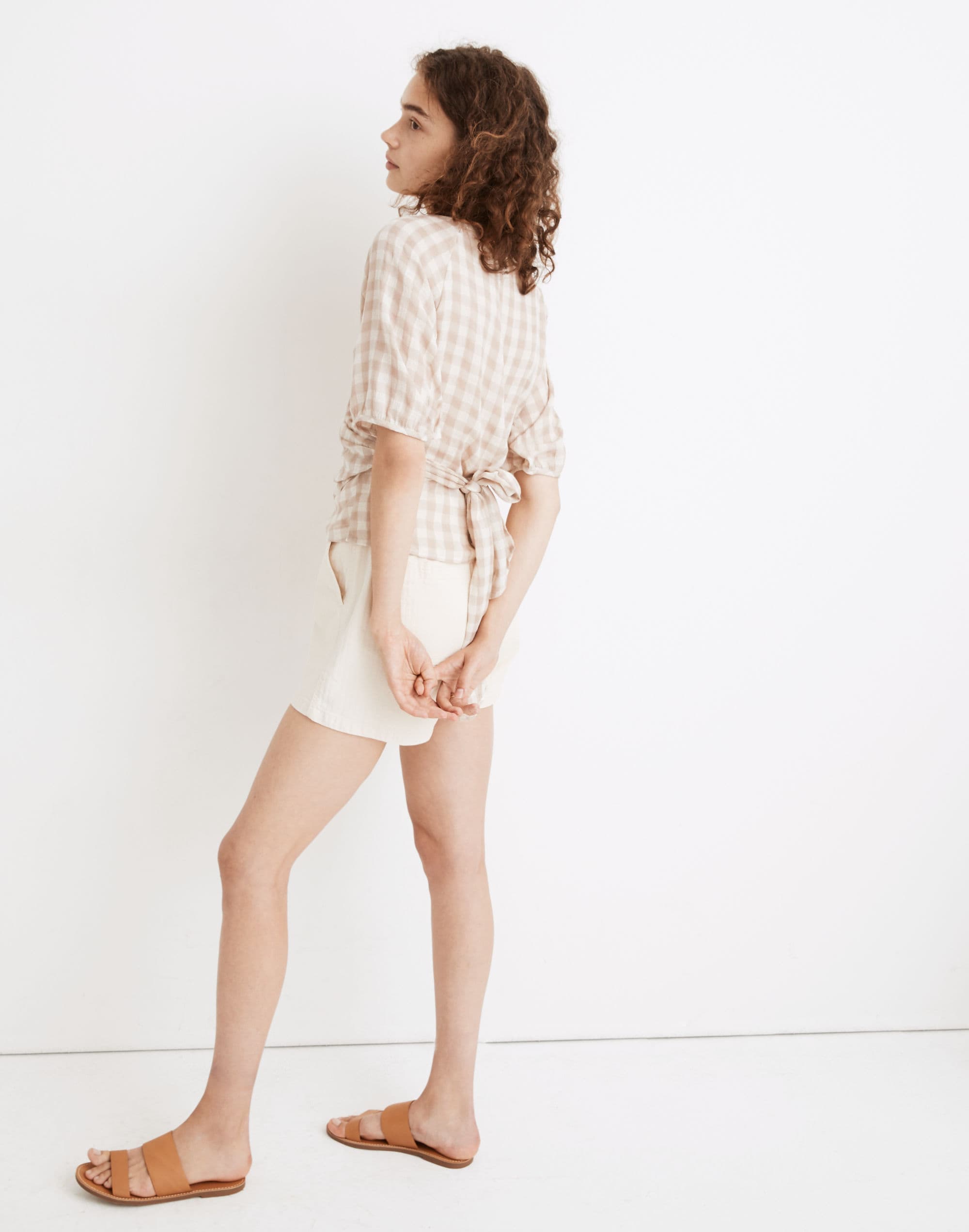 Sweetheart Wrap Top in Gingham Check