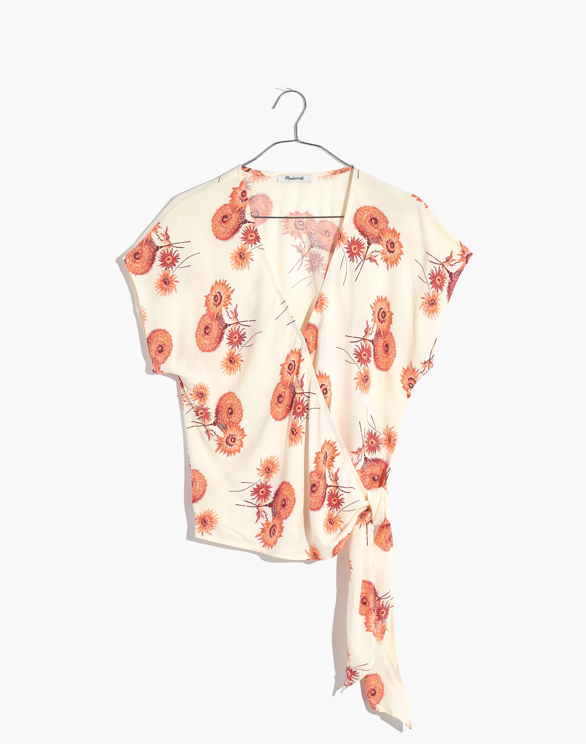 Sash-Tie Wrap Top in Dutch Dandelions