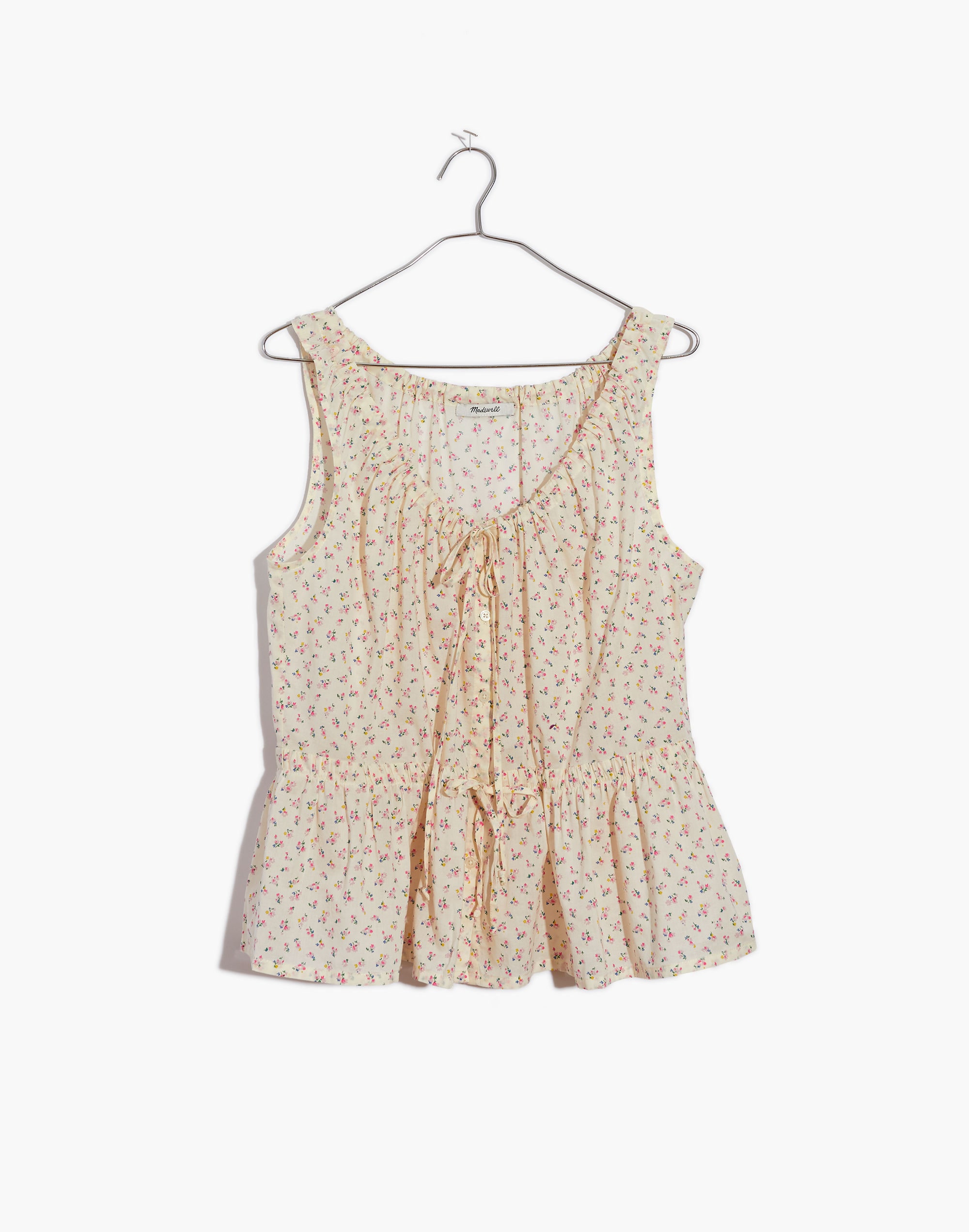 Shirred Drawstring Tank Top in Bright Buds