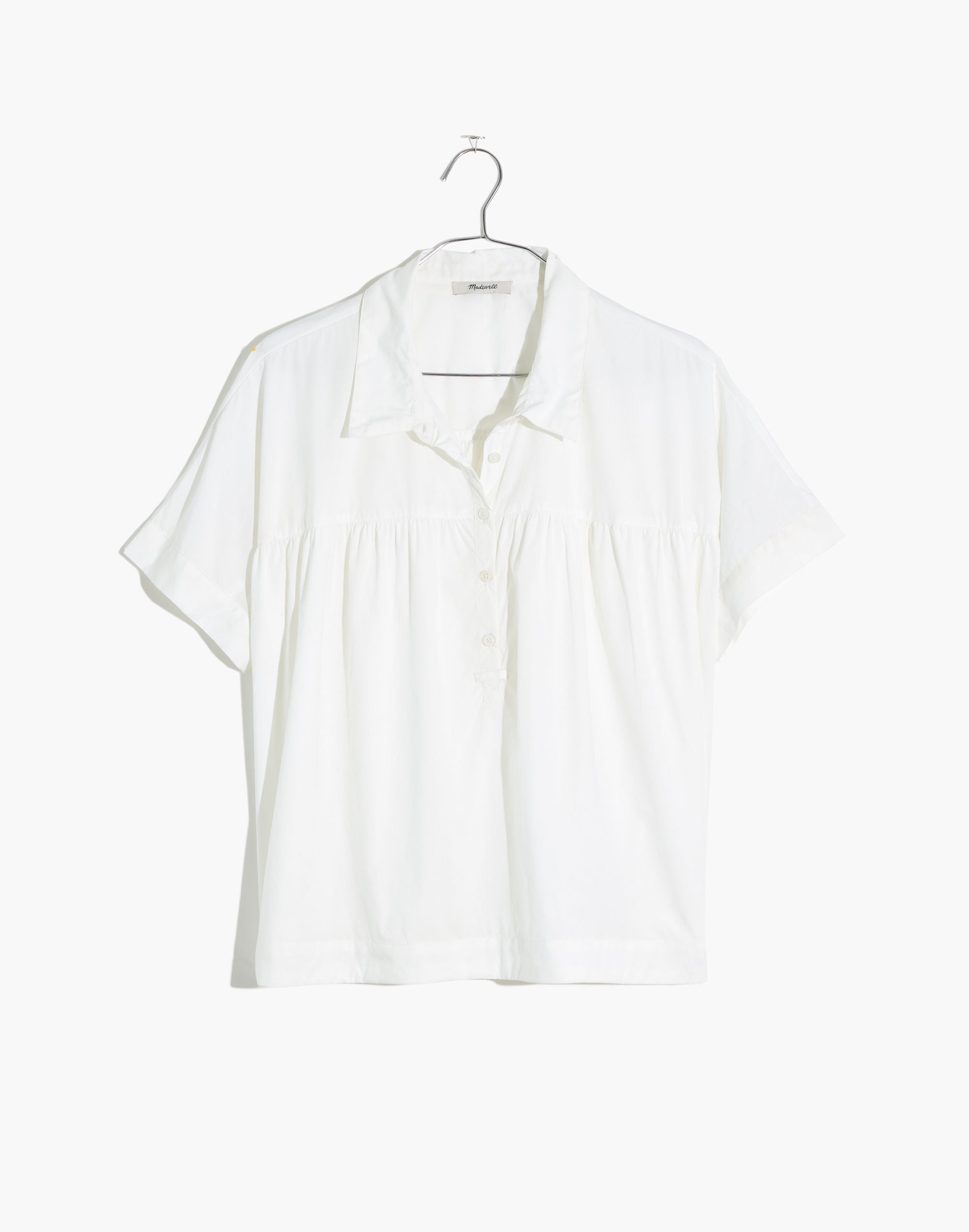 Shirred-Yoke Popover Top