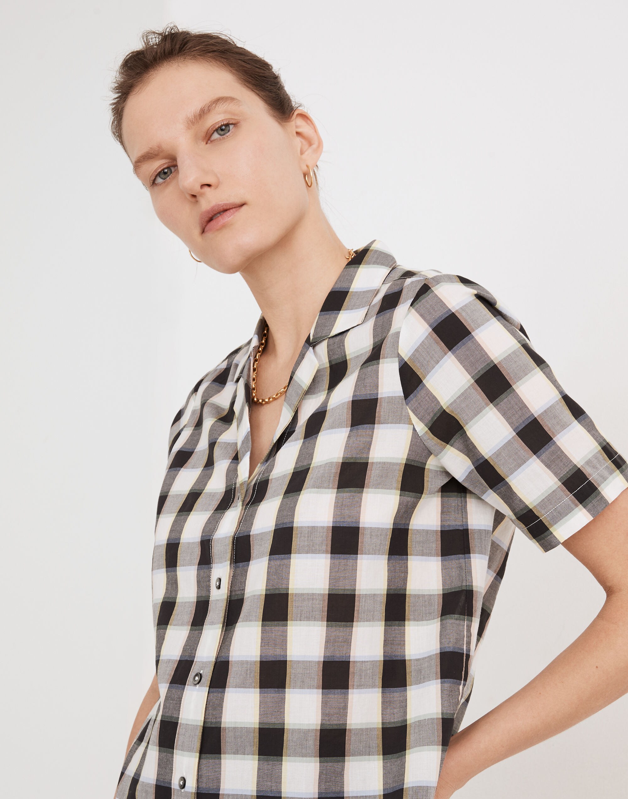 Boxy Camp Shirt in Rainbow Check