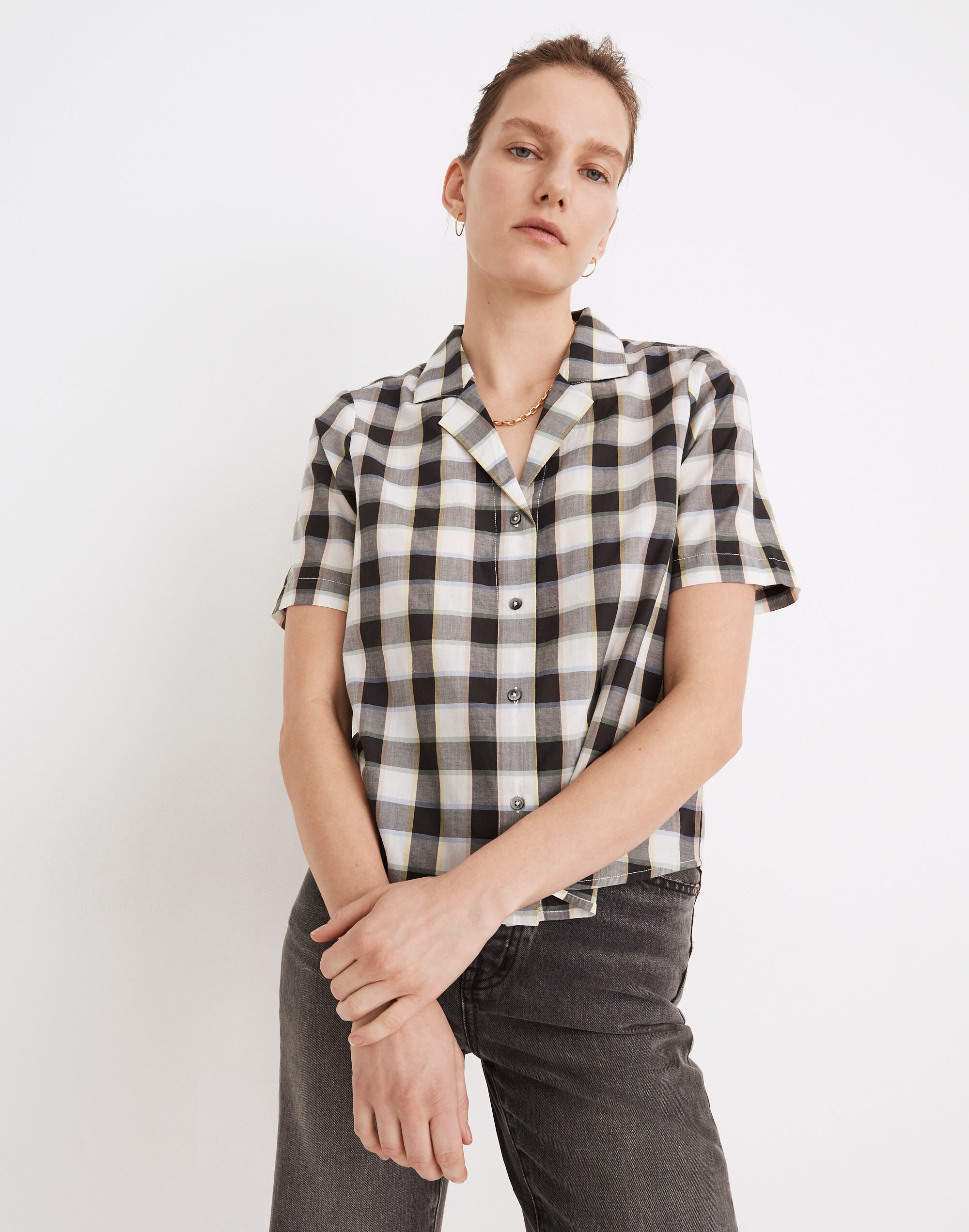 Boxy Camp Shirt in Rainbow Check