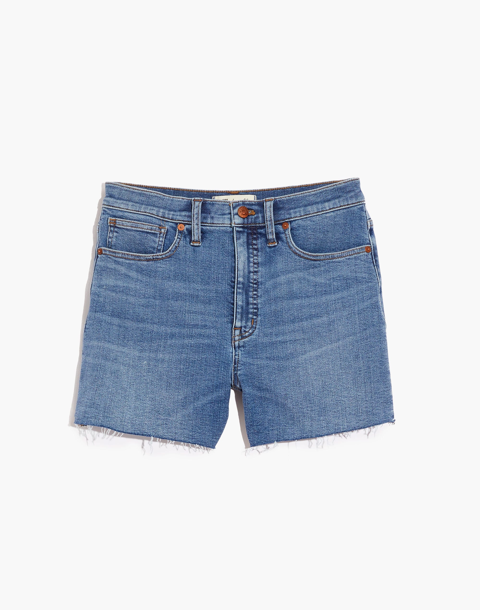 High-Rise Denim Shorts in Quintell Wash: TENCEL™ Lyocell Edition