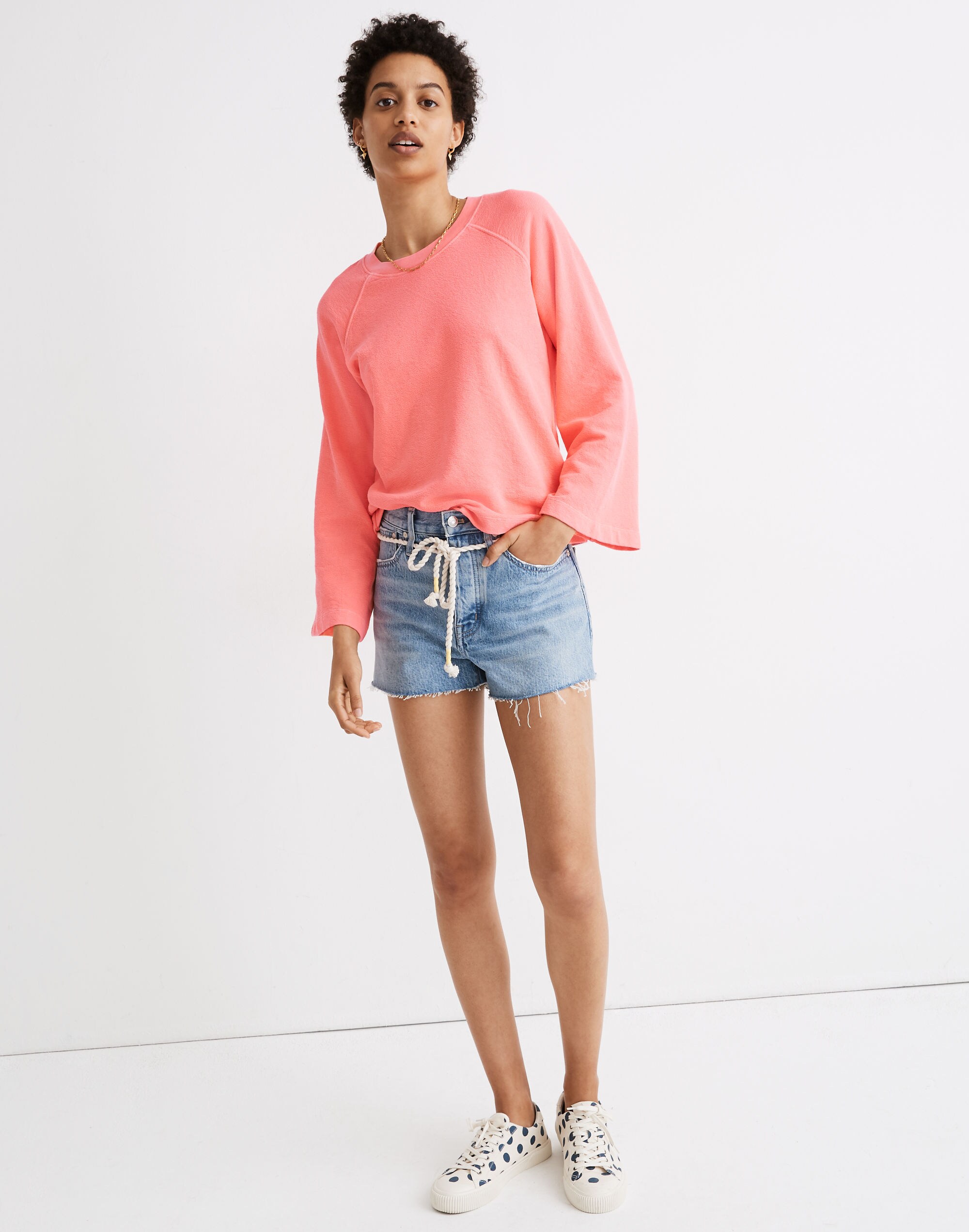 Relaxed Denim Shorts in Kingshill Wash: Rope Belt Edition