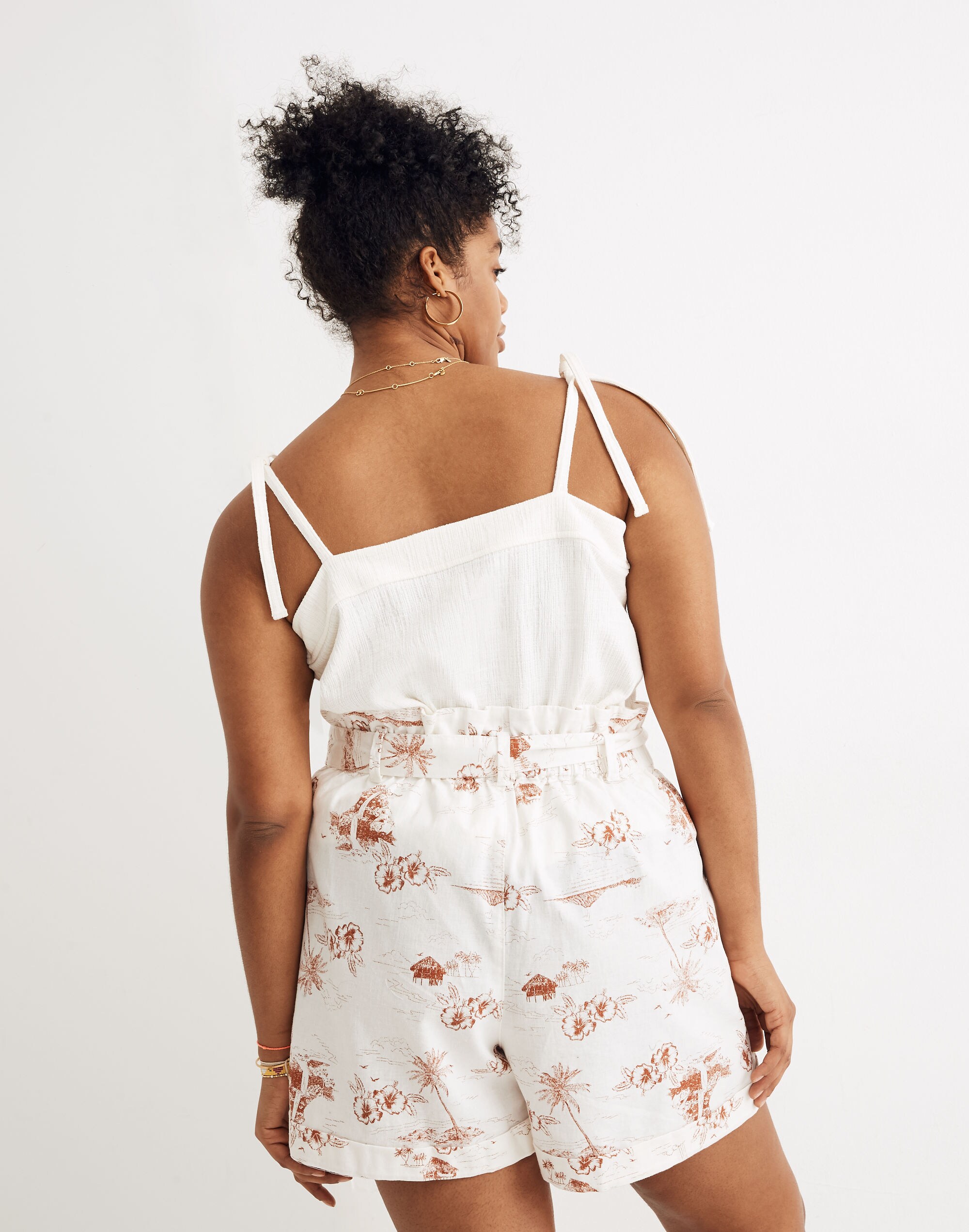 Paperbag Shorts in Paradise Toile