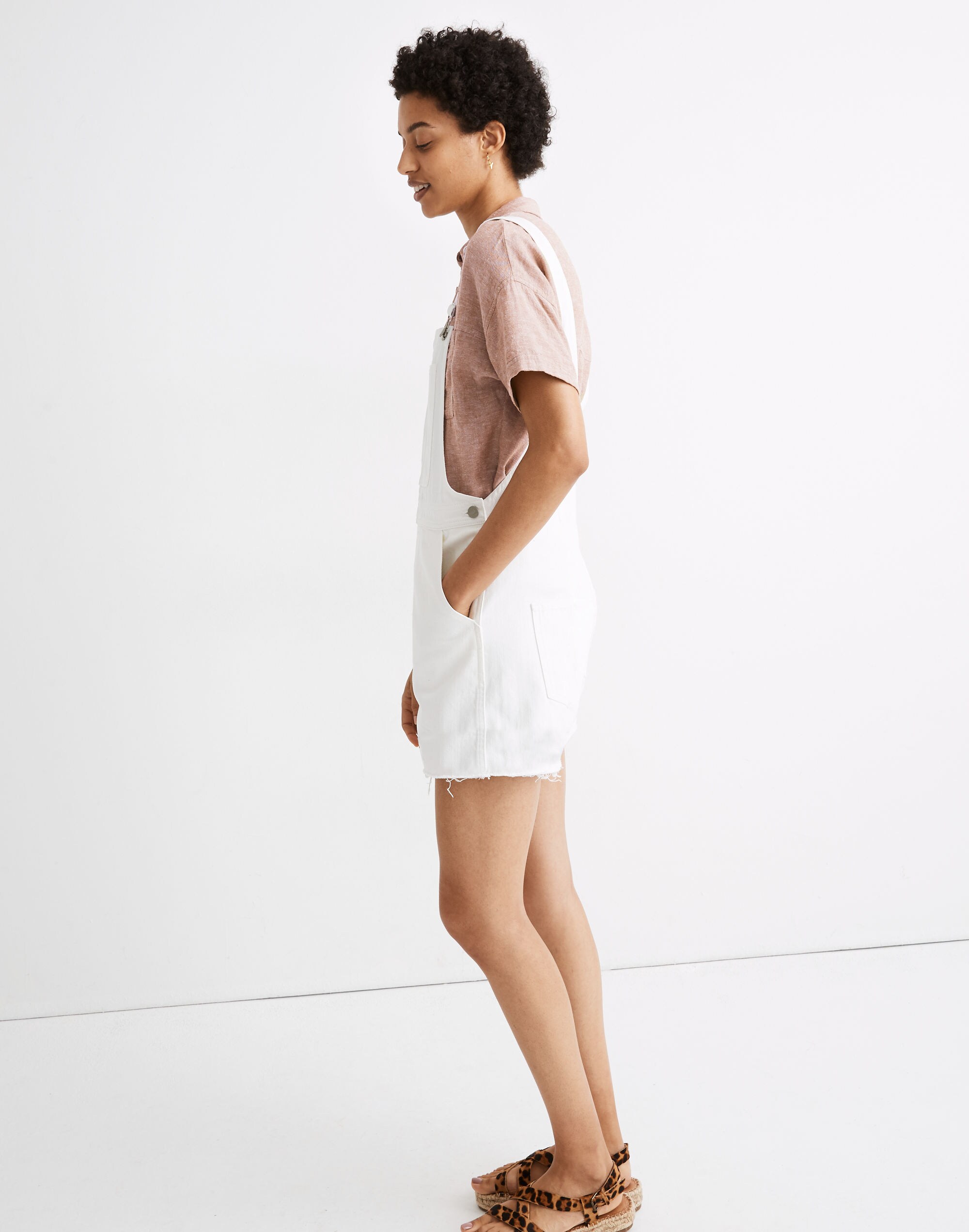 Adirondack Short Overalls in Tile White