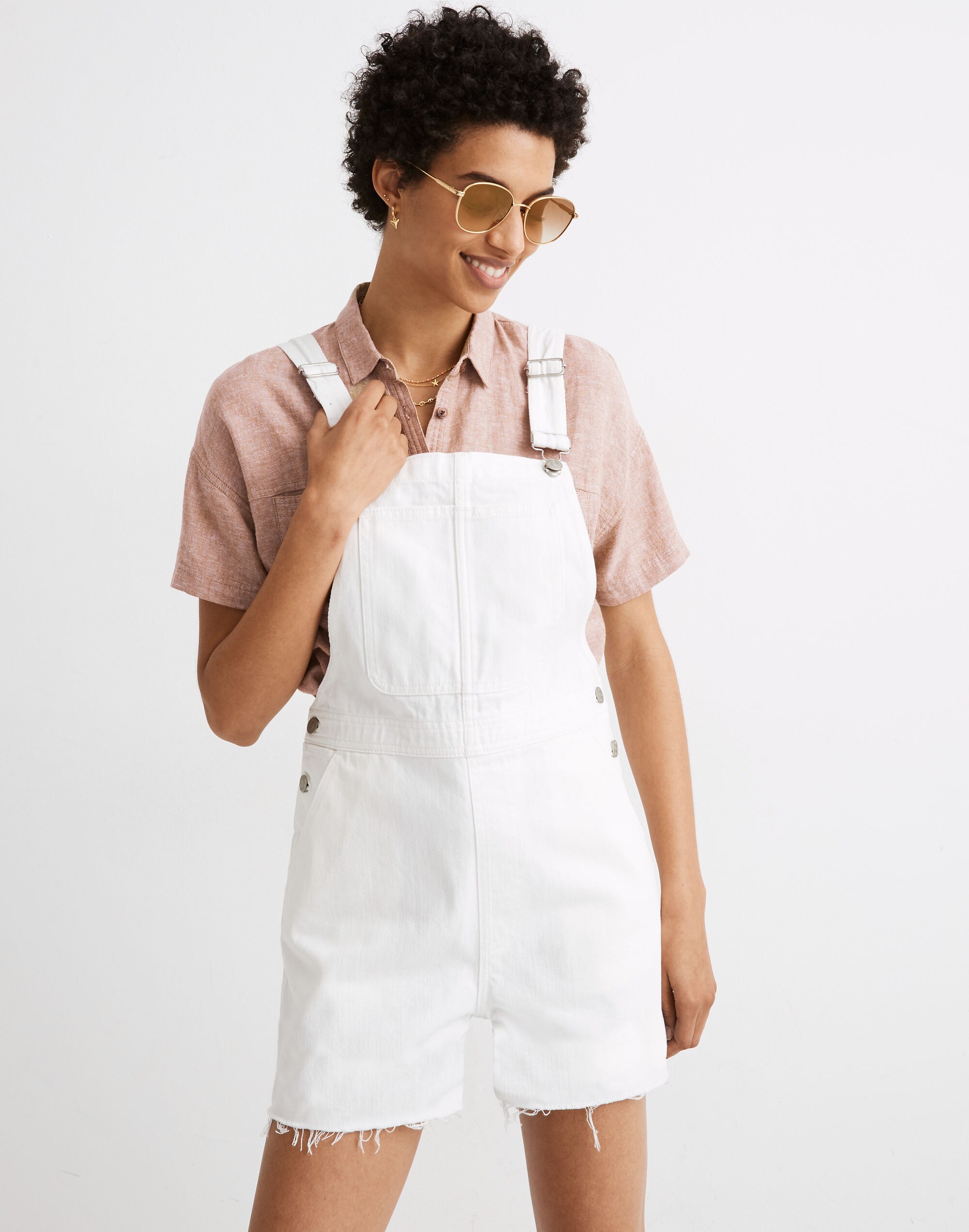 Adirondack Short Overalls in Tile White