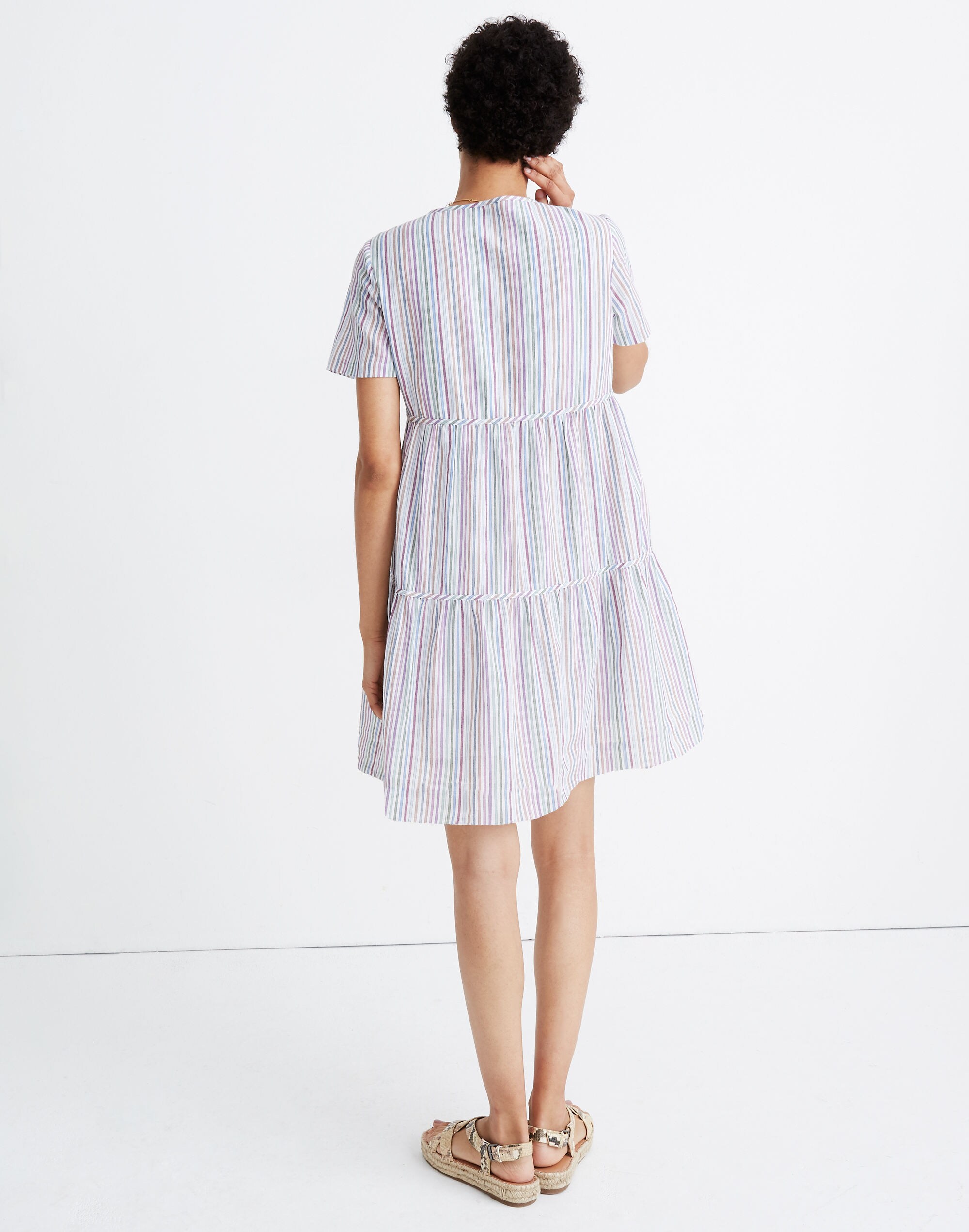 Daisy Street - Angel Drop Waist Button-Front Plaid Mini Dress in Blue, Women's at Urban Outfitters