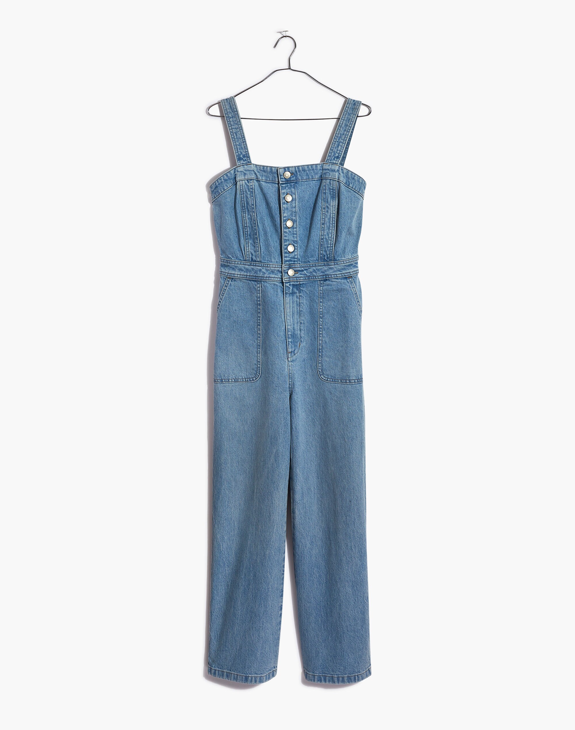 Denim StitchedStrap Jumpsuit