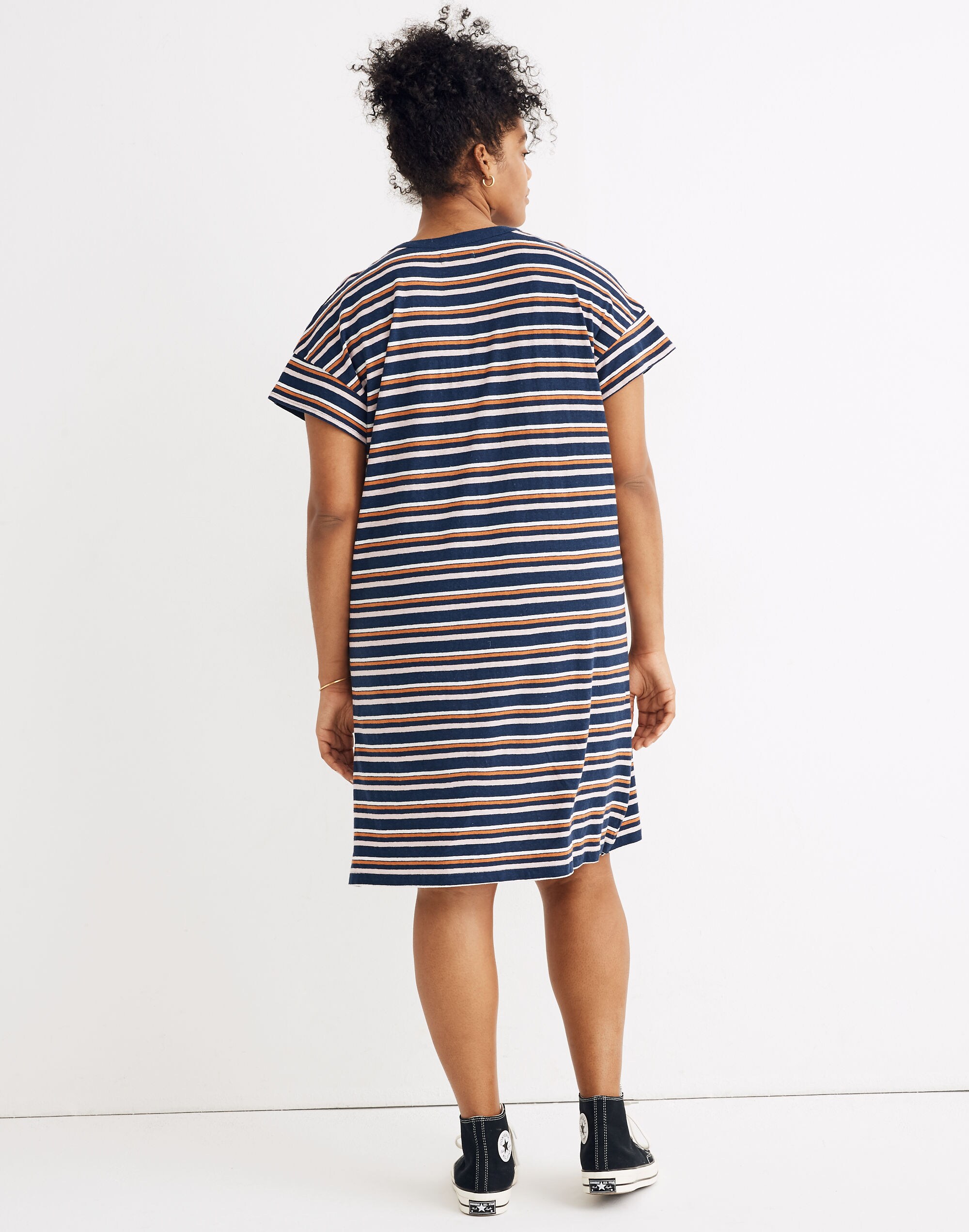 Striped Henley Tee Dress