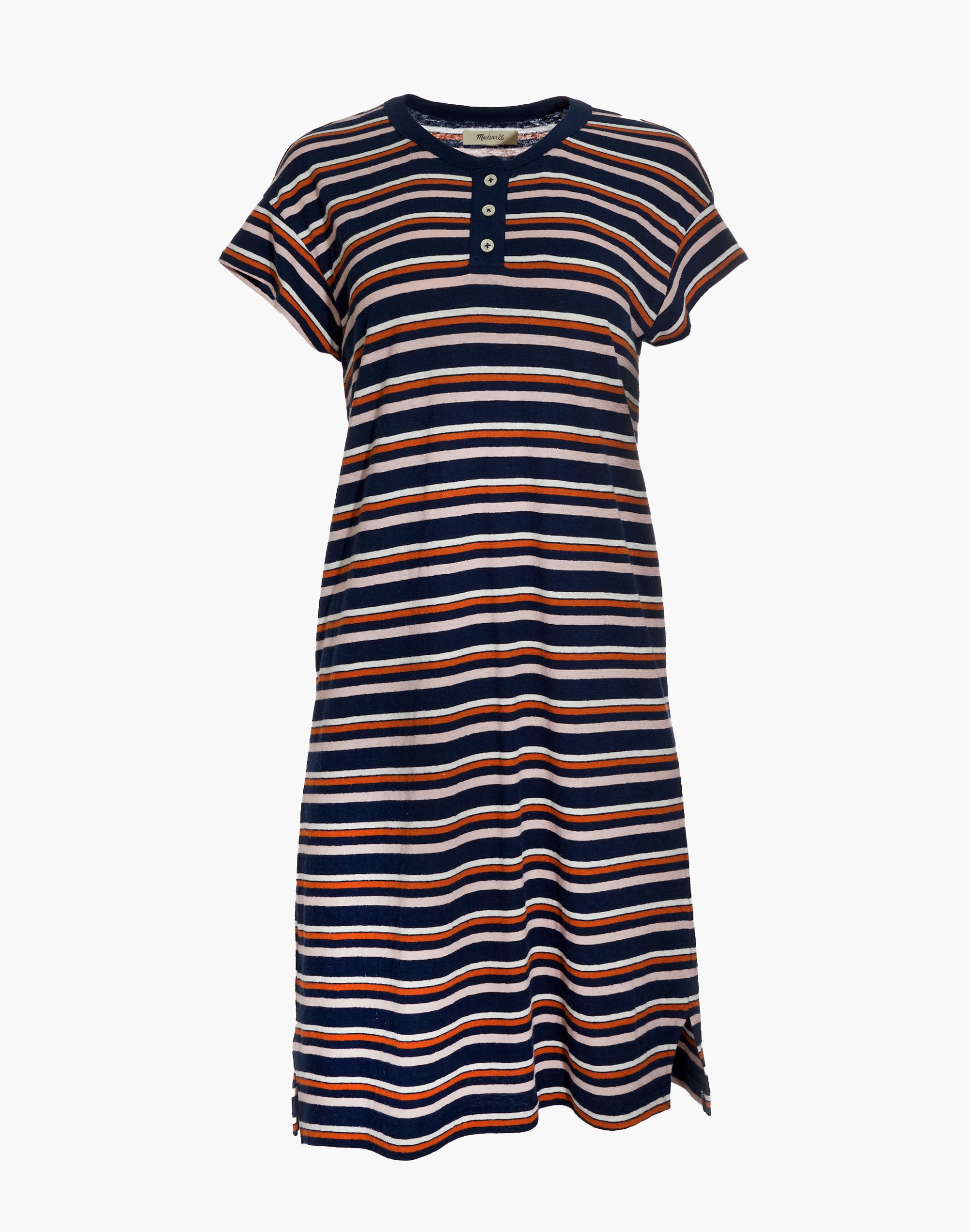 Striped Henley Tee Dress