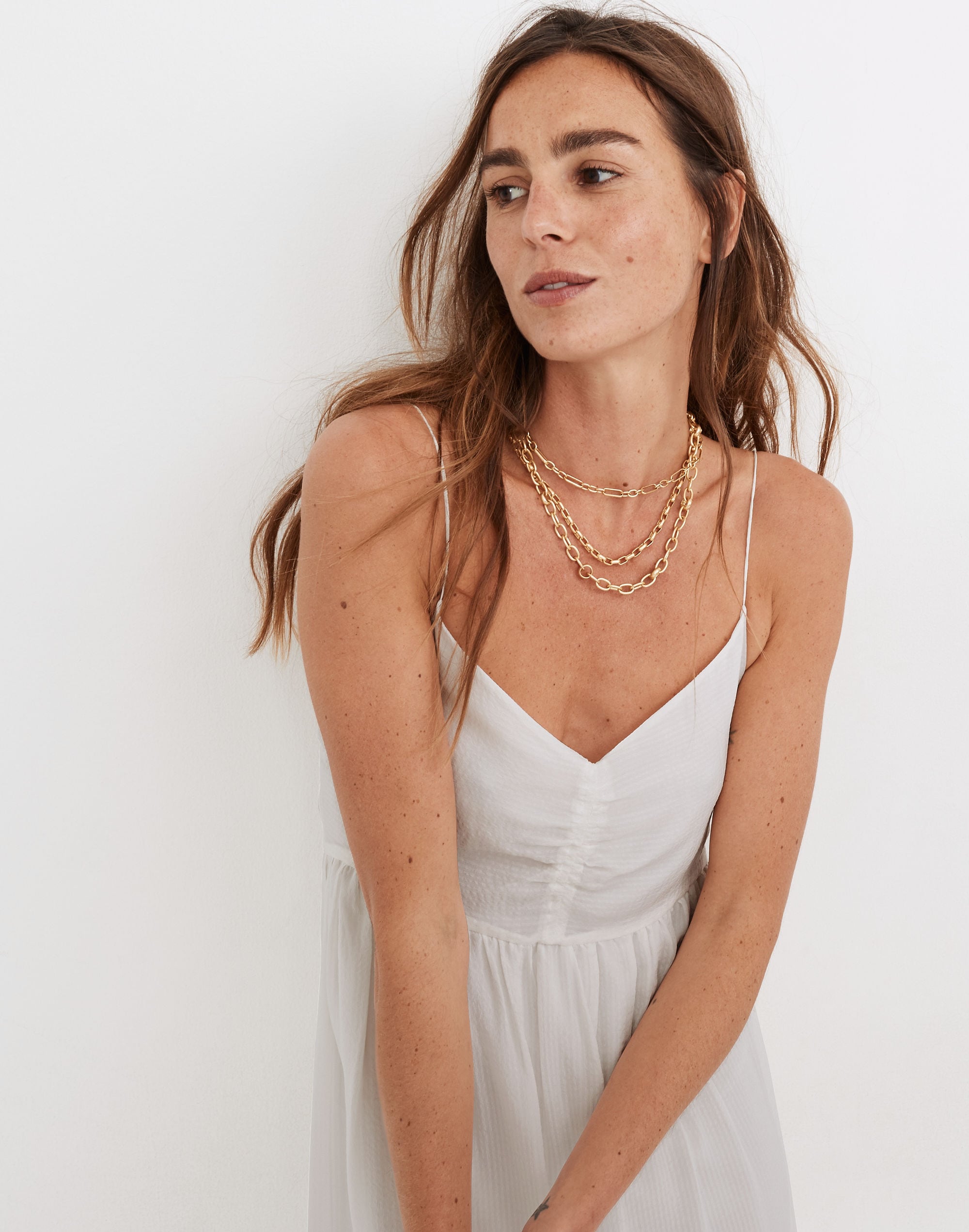 Silk Ruched Ruffle-Hem Midi Dress