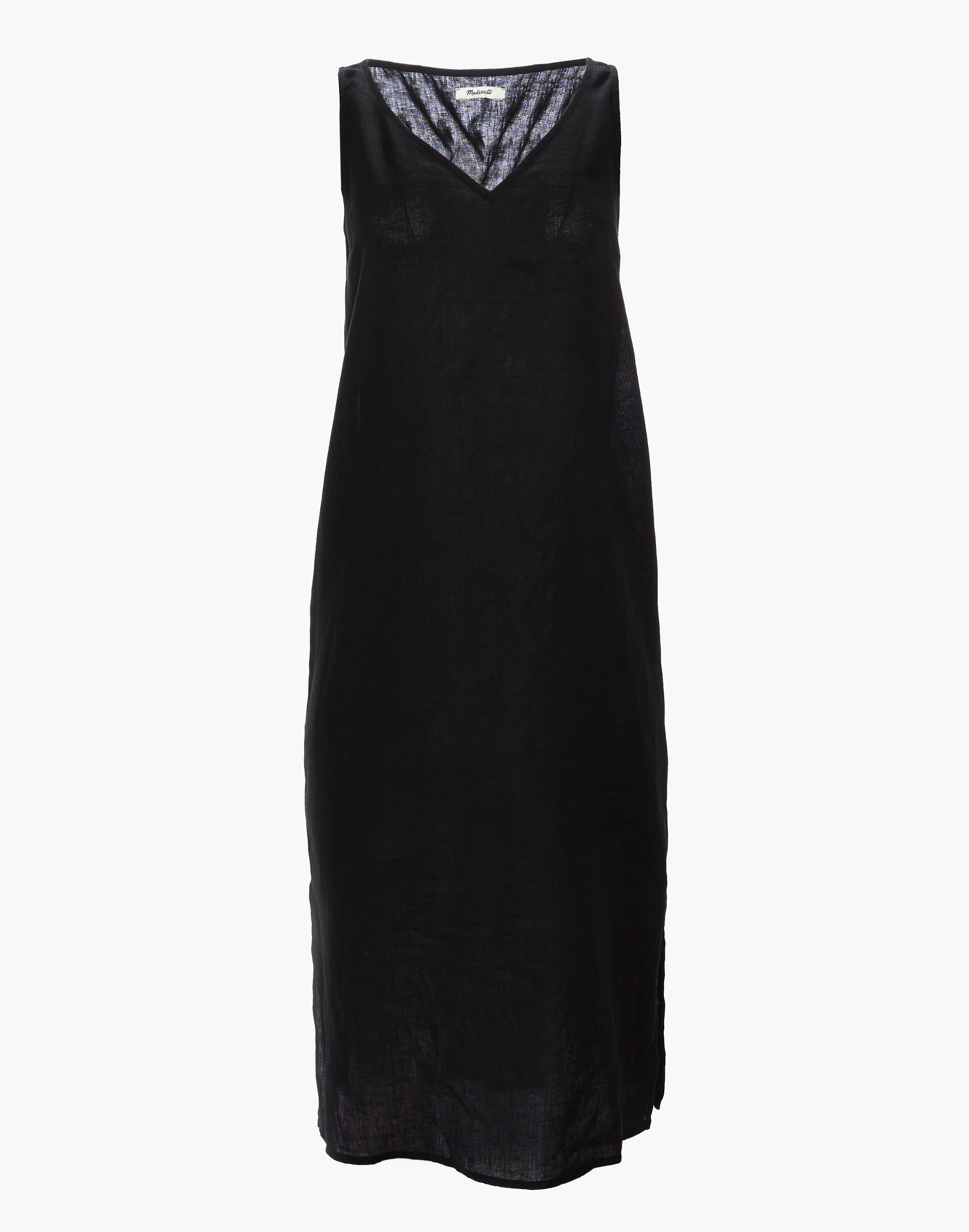 Linen-Blend V-Neck Tank Dress