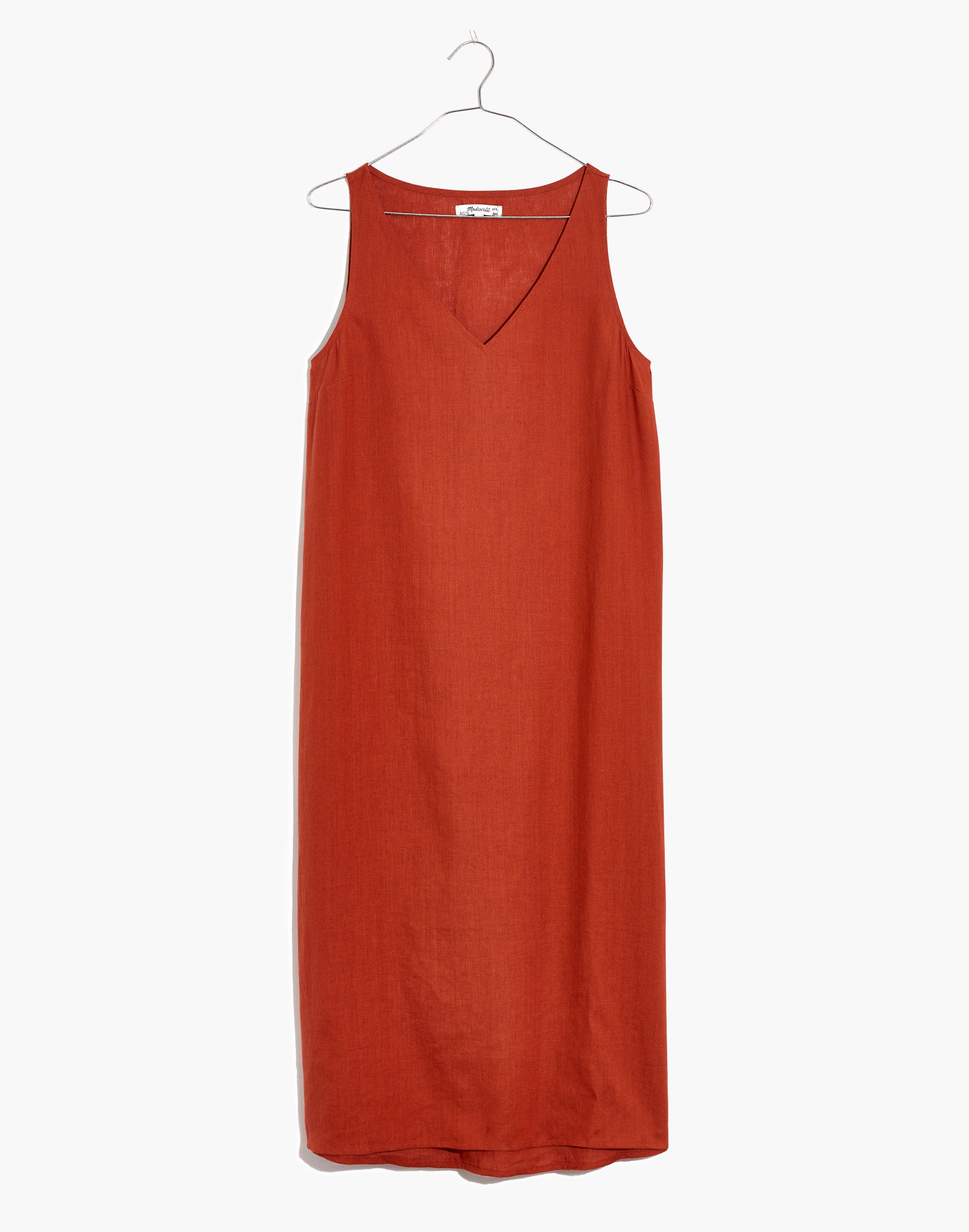 Linen-Blend V-Neck Tank Dress