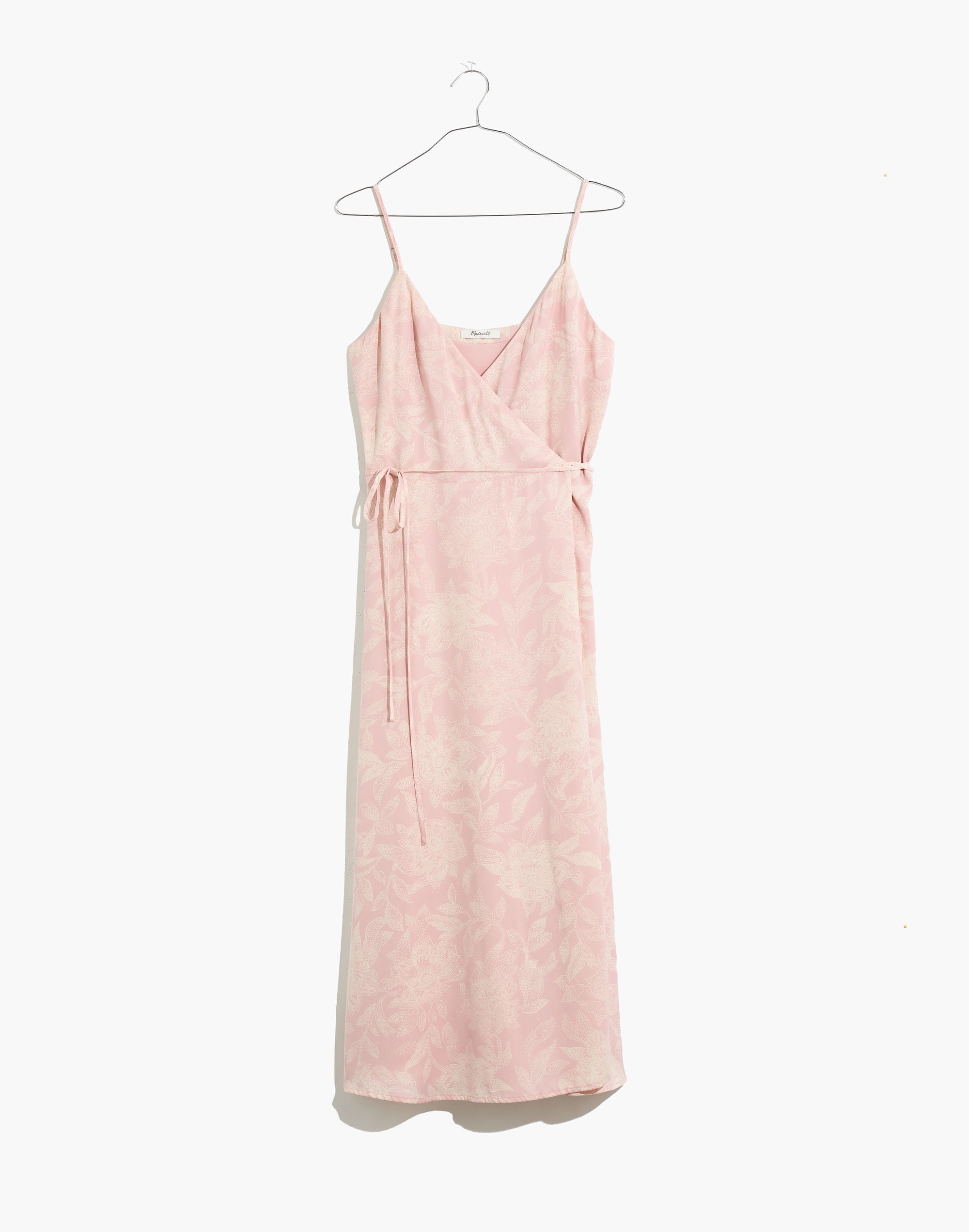 (Re)sourced Crepe Cami Wrap Dress in Pindot Blooms