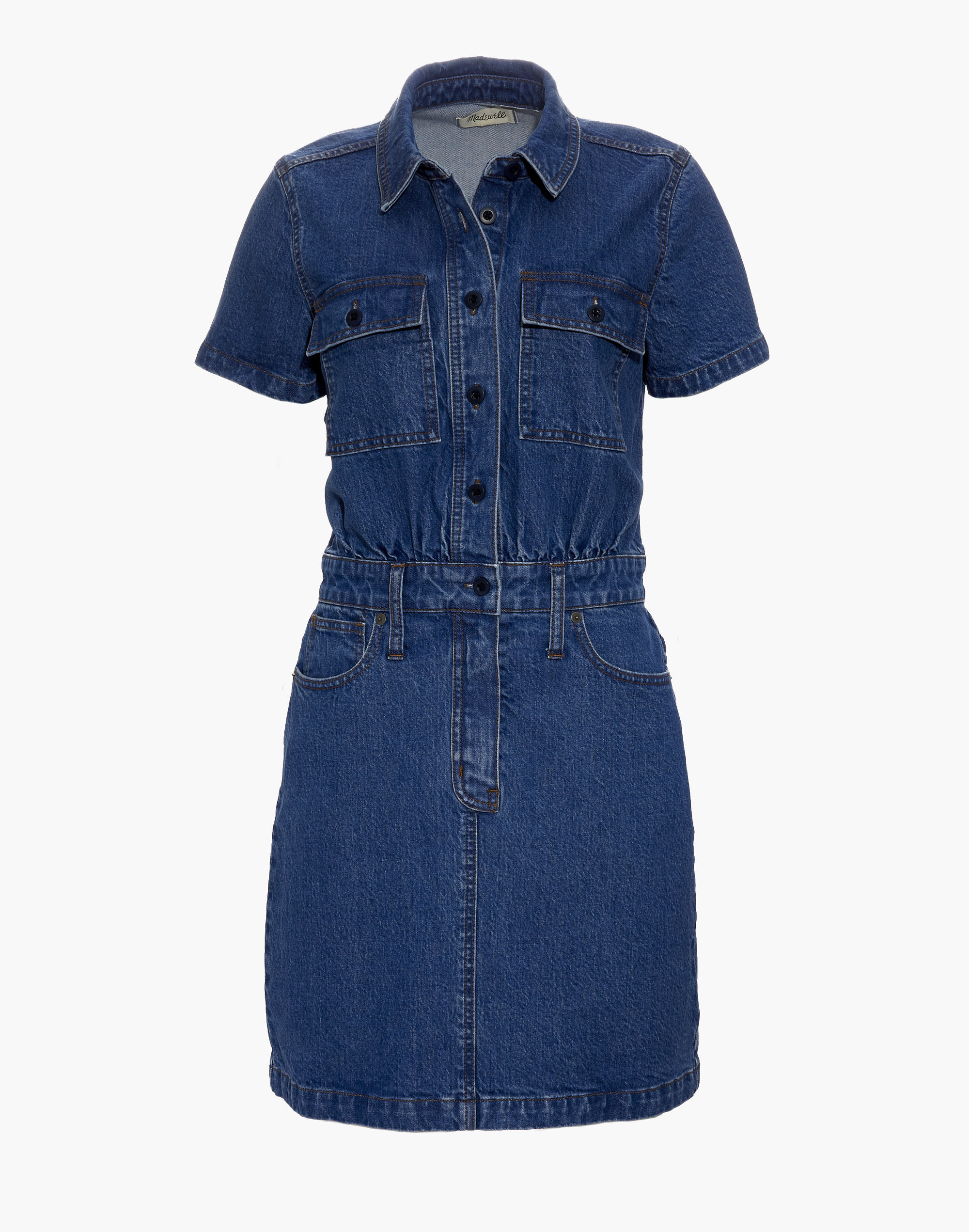 Denim Waisted Shirtdress