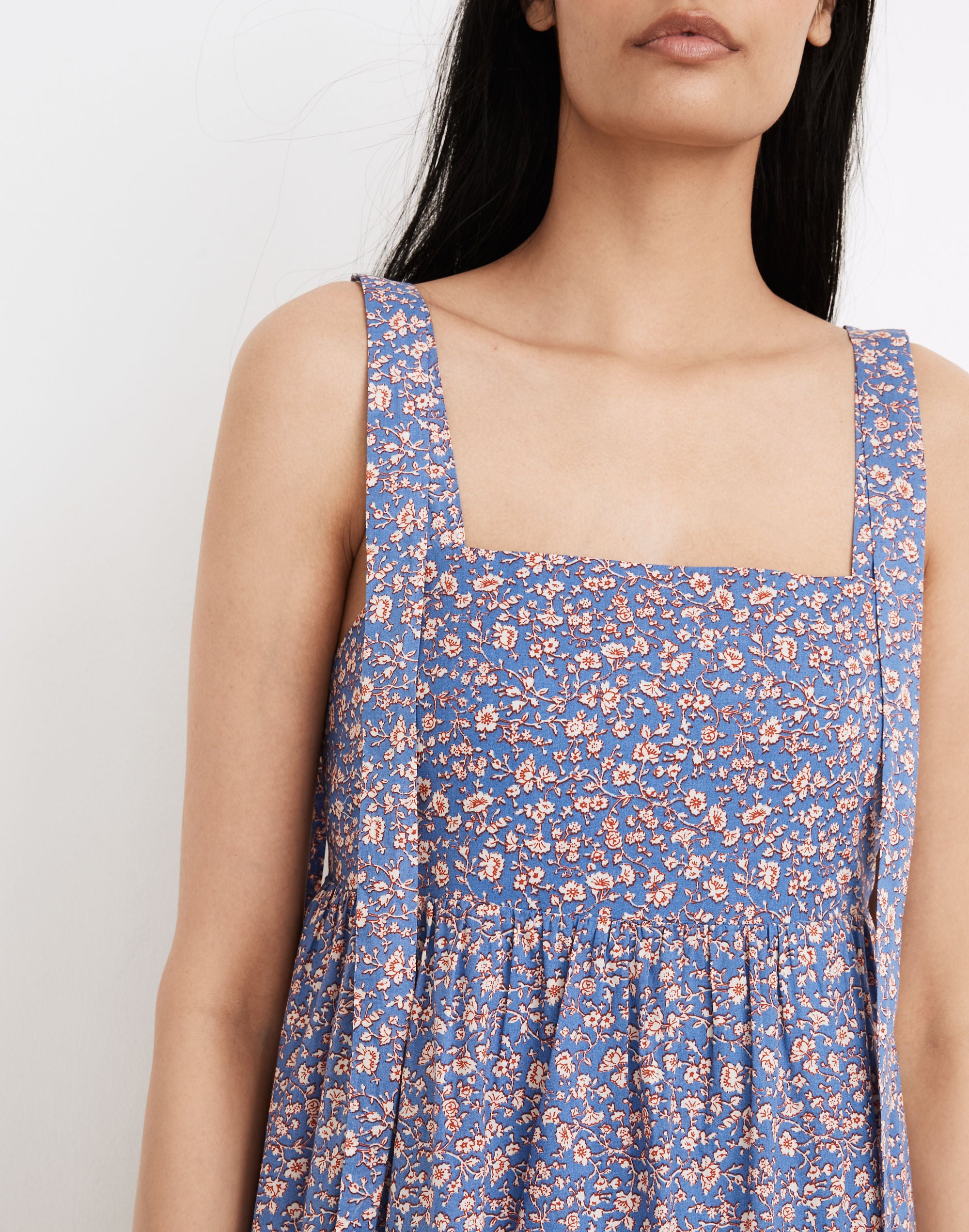 Tie-Strap Tiered Midi Dress in Summer Vines