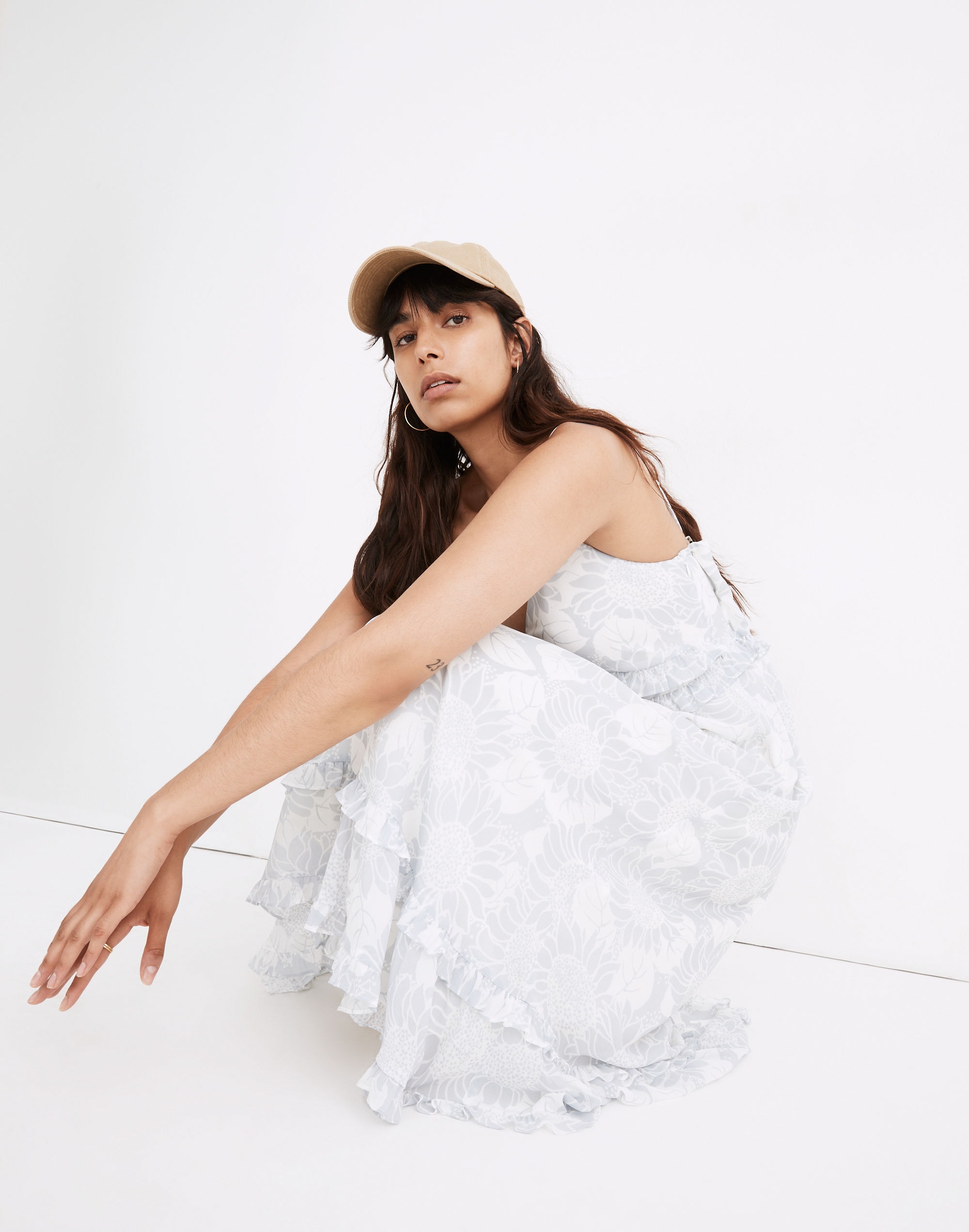 Ruffle Cami Dress in Sunflower Season