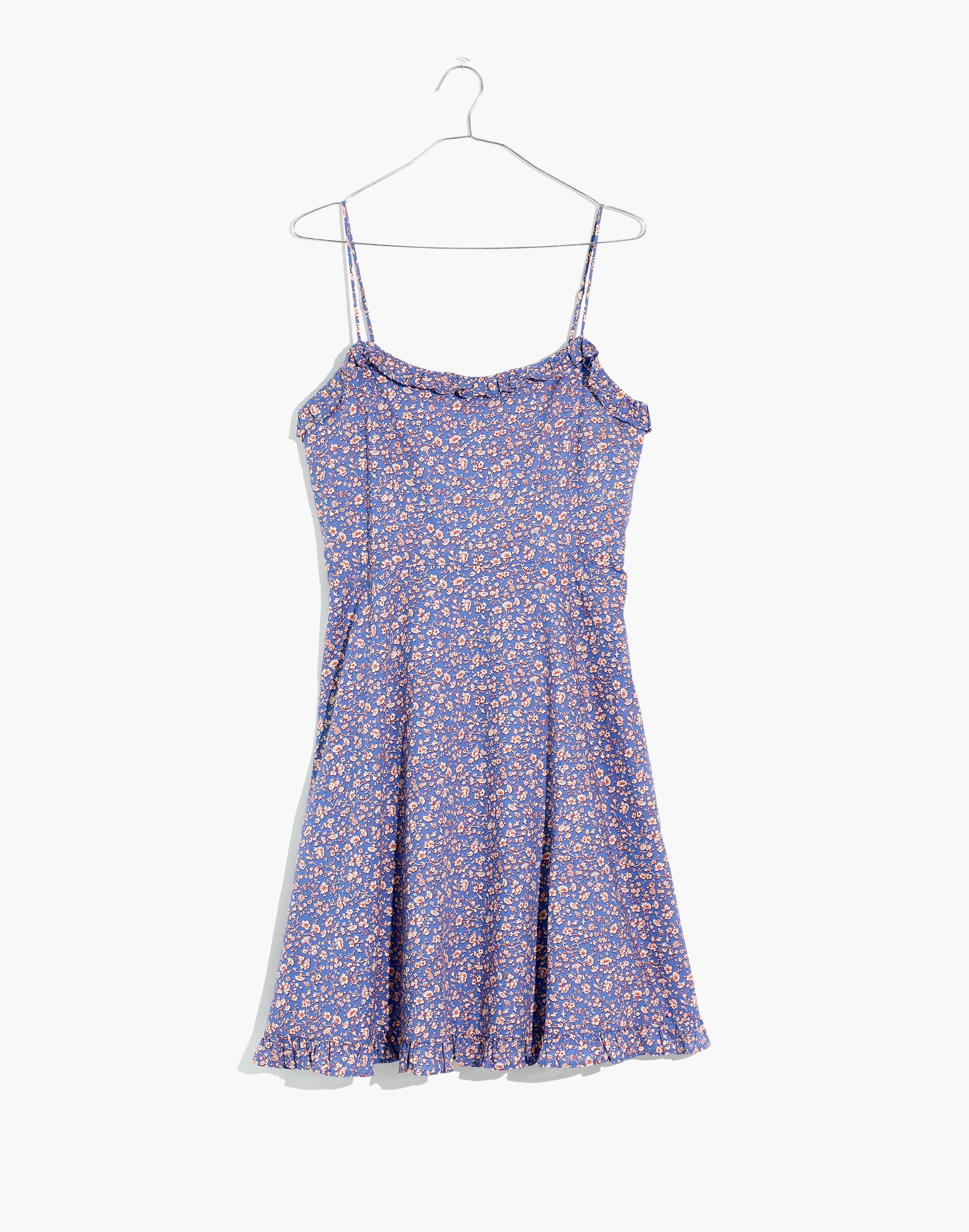 Cami Ruffle-Hem Mini Dress in Summer Vines