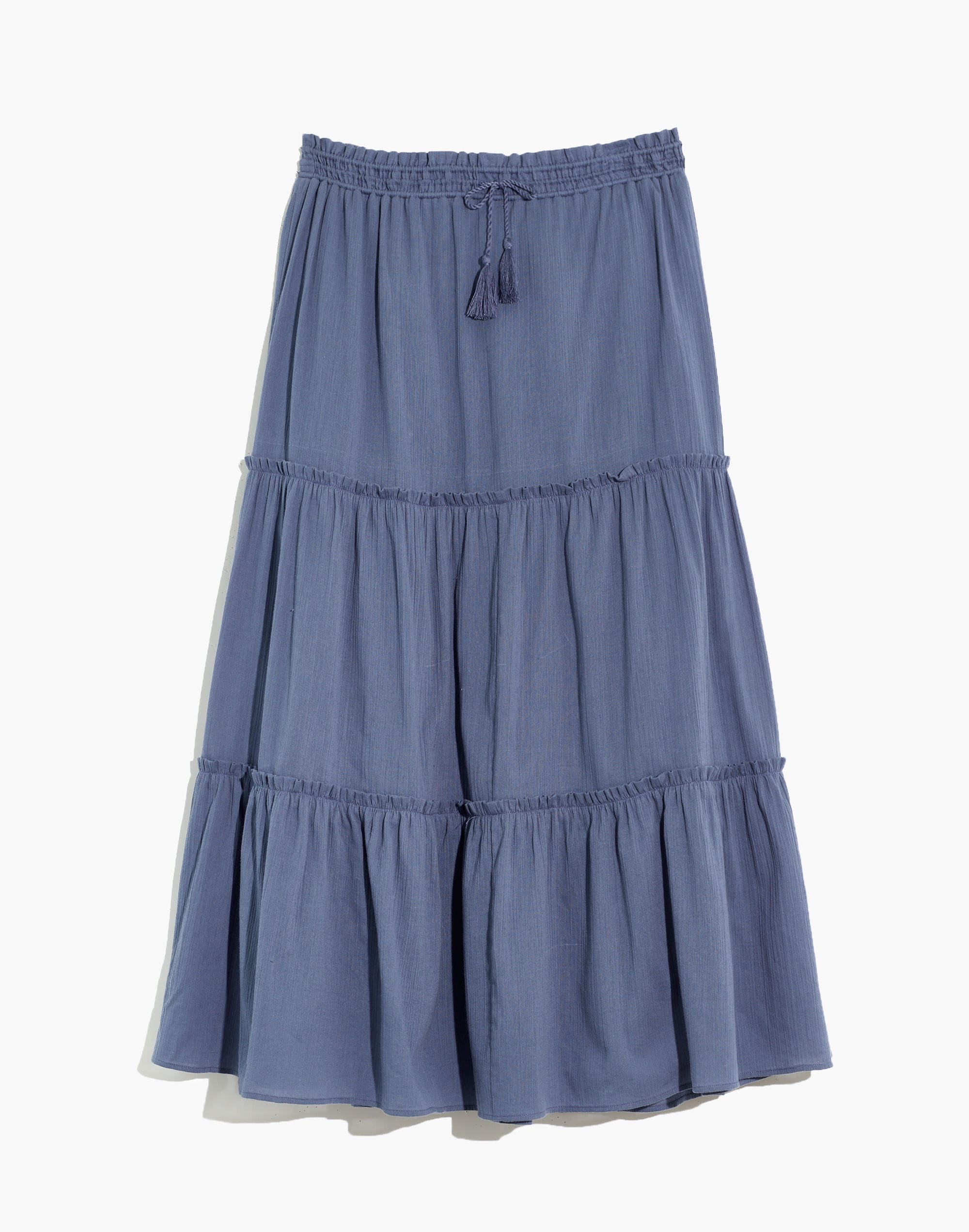 drawstring tiered maxi skirt