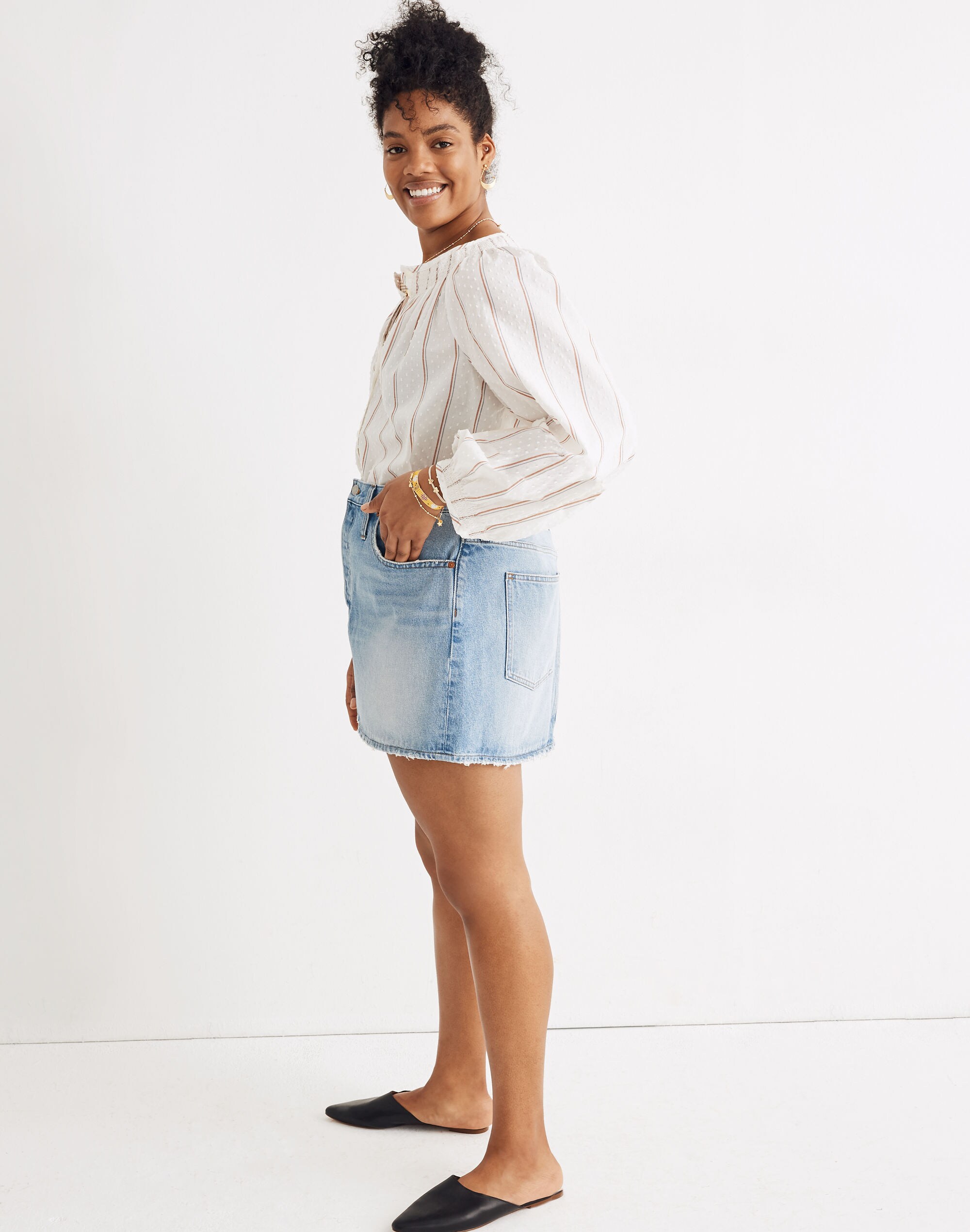 Rigid Denim Relaxed Mini Skirt in Northdale Wash
