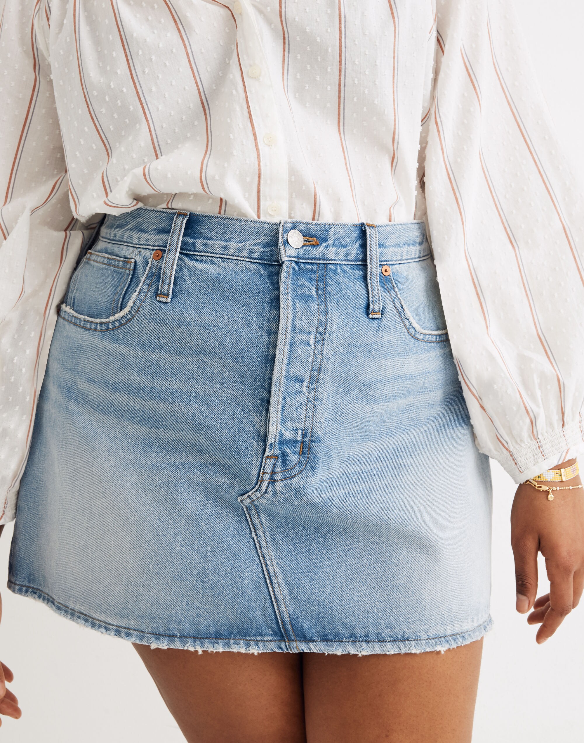 Rigid Denim Relaxed Mini Skirt in Northdale Wash