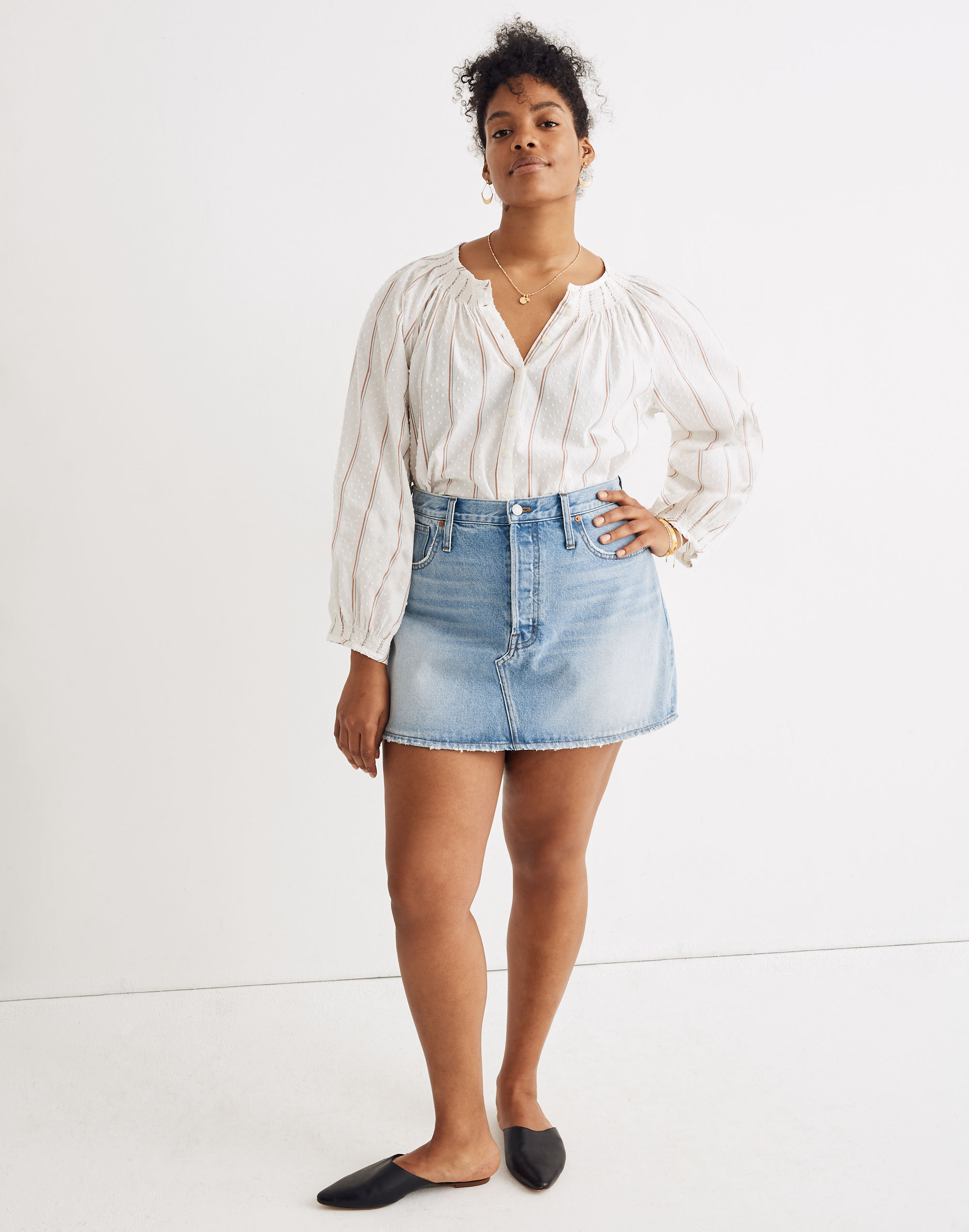 Rigid Denim Relaxed Mini Skirt in Northdale Wash