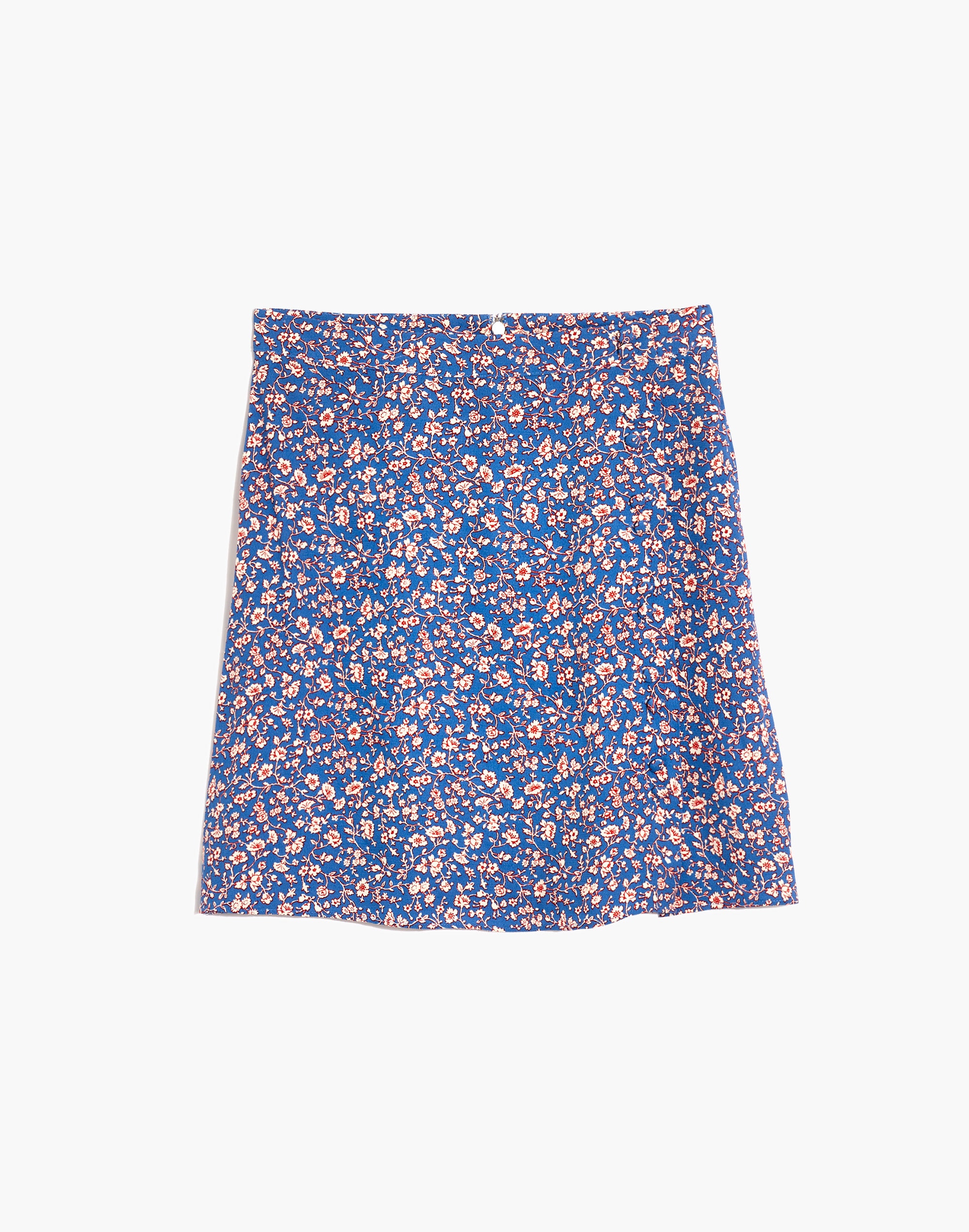 Porch Side-Button Mini Skirt in Summer Vines