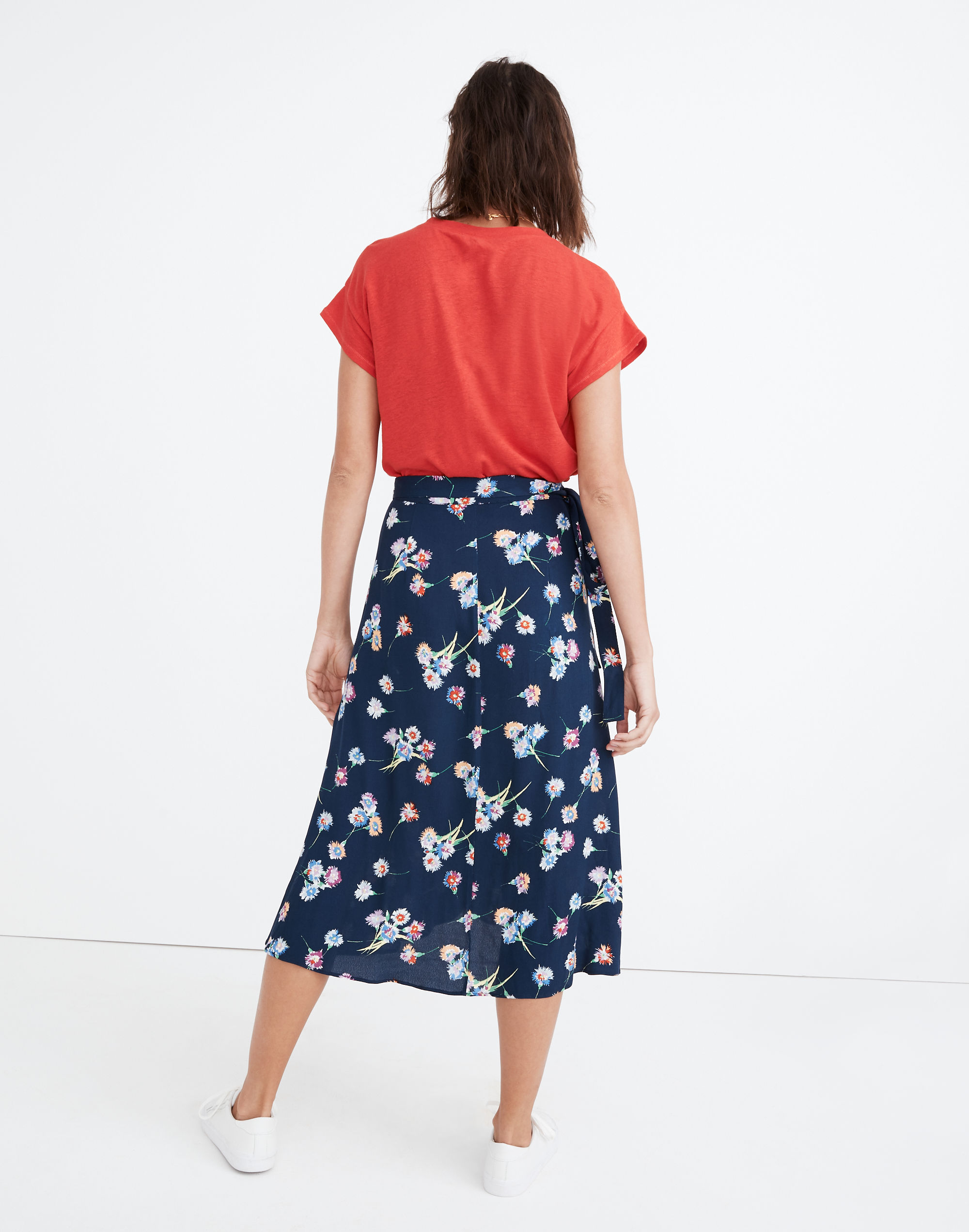 Wrap Midi Skirt in Flutter-By Floral