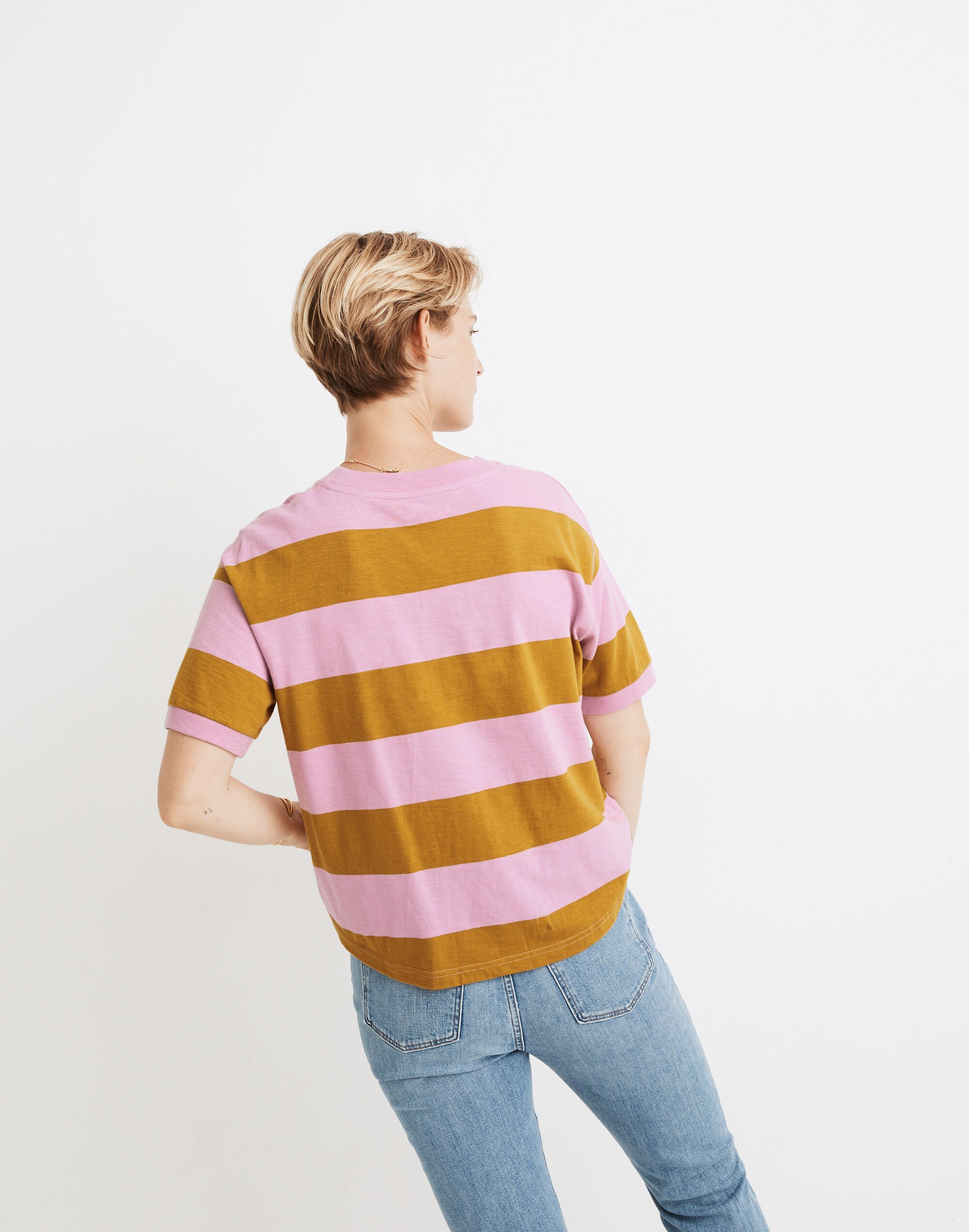 Everyday Crop Tee in Rugby Stripe