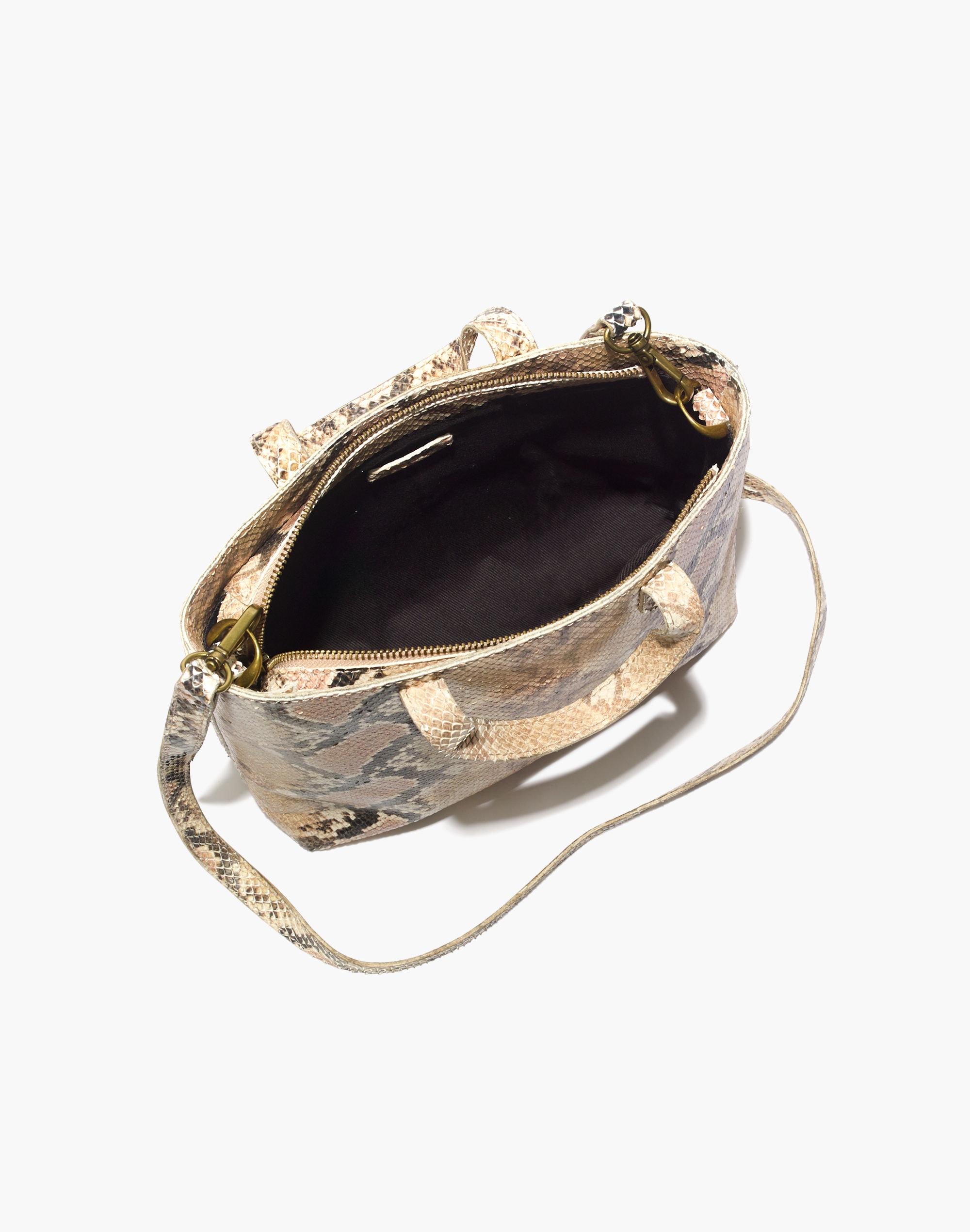 The Zip-Top Transport Crossbody: Snake Embossed Leather Edition