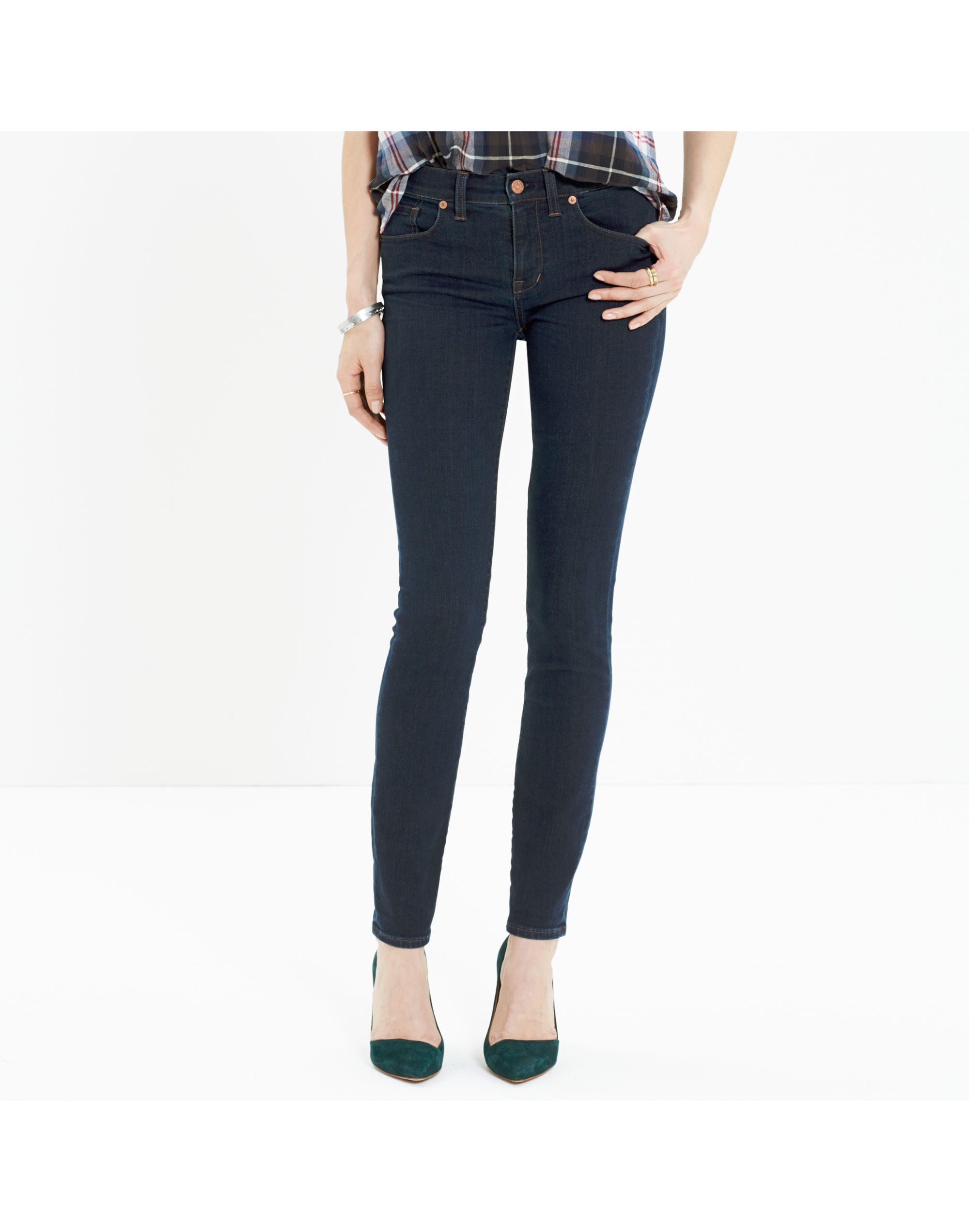8 skinny jeans in madewell rinse