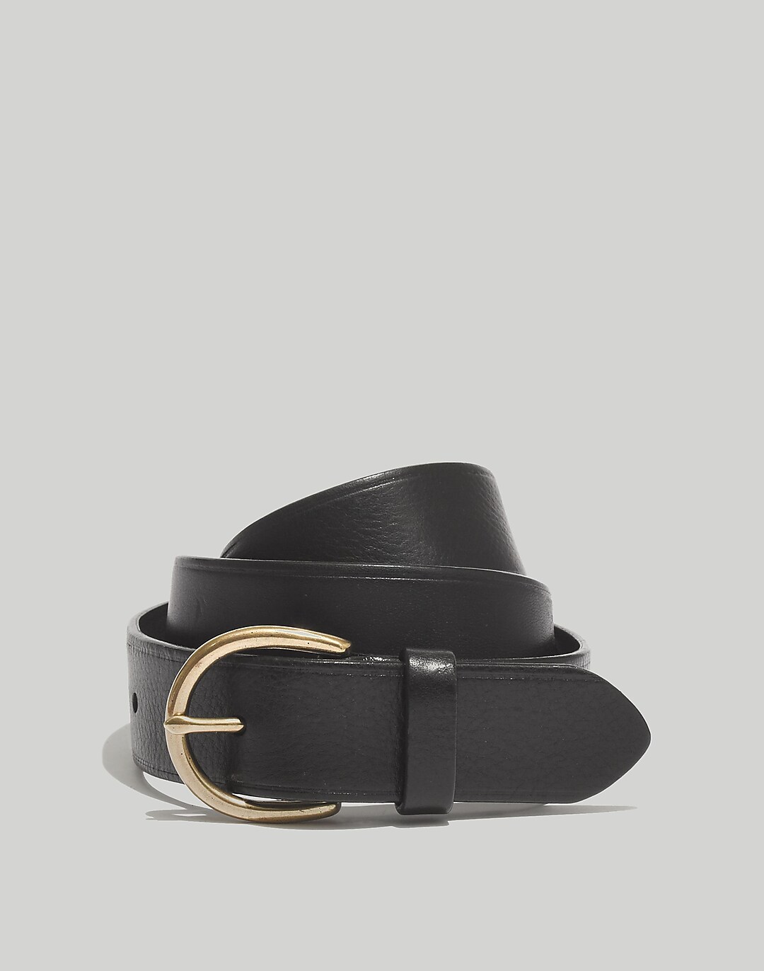 Madewell Medium Perfect Leather Belt in True Black - Size M