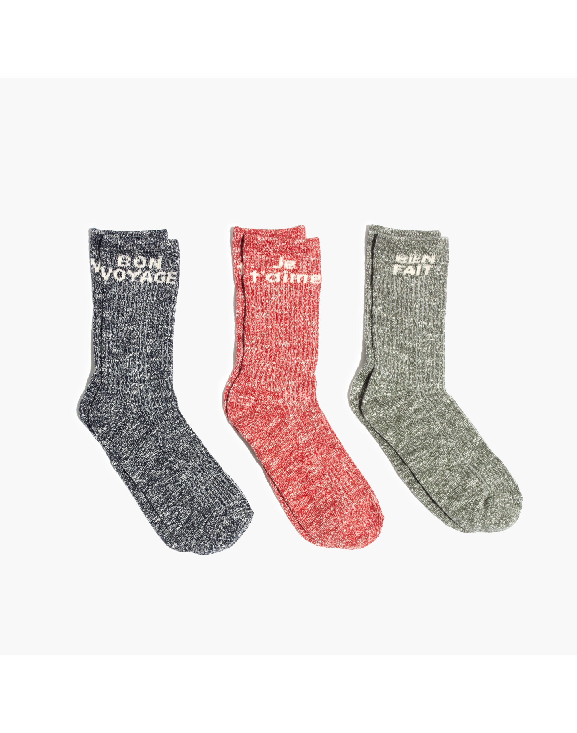 Three-Pack Word Trouser Socks