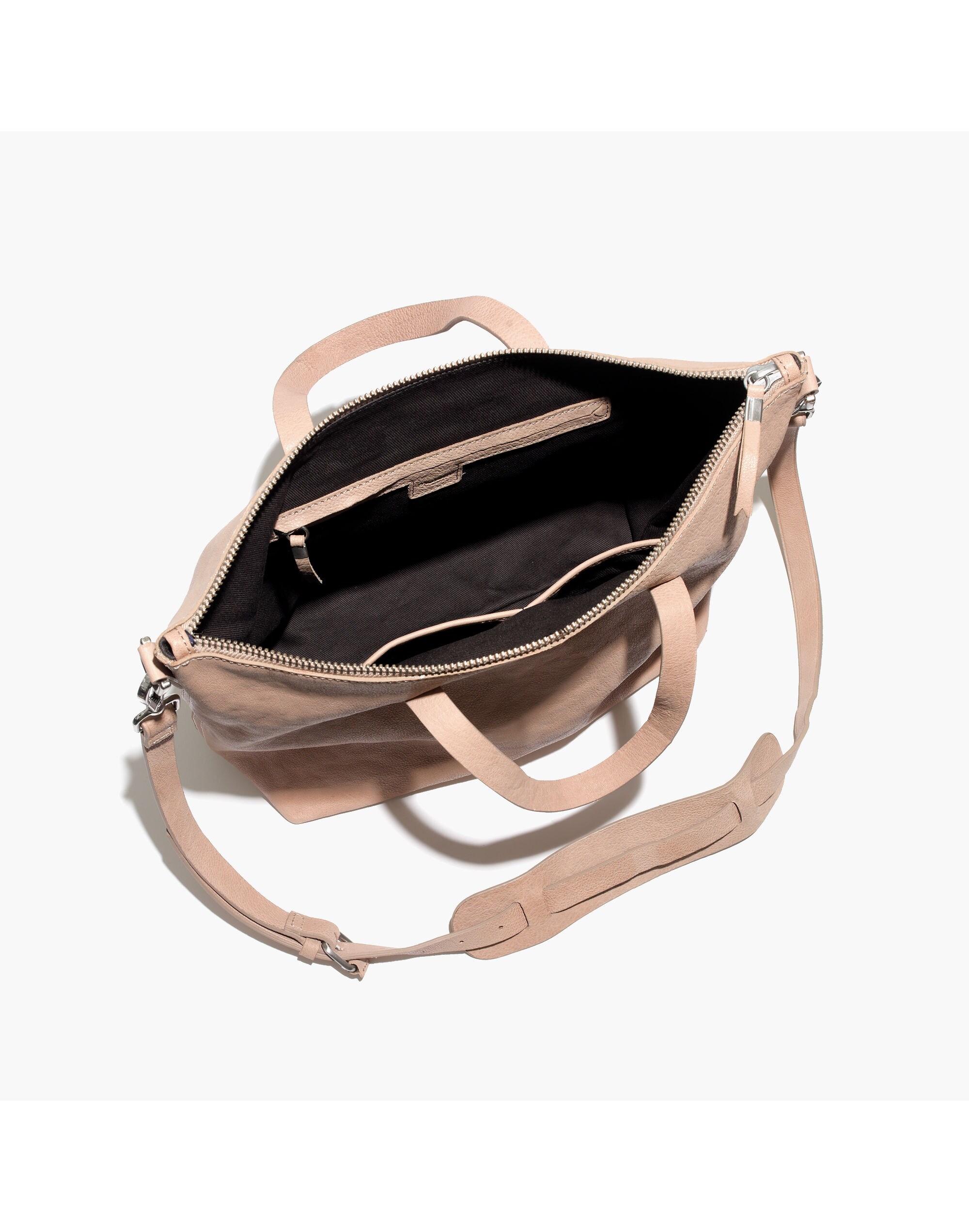 The Zip Transport Tote in Washed Leather