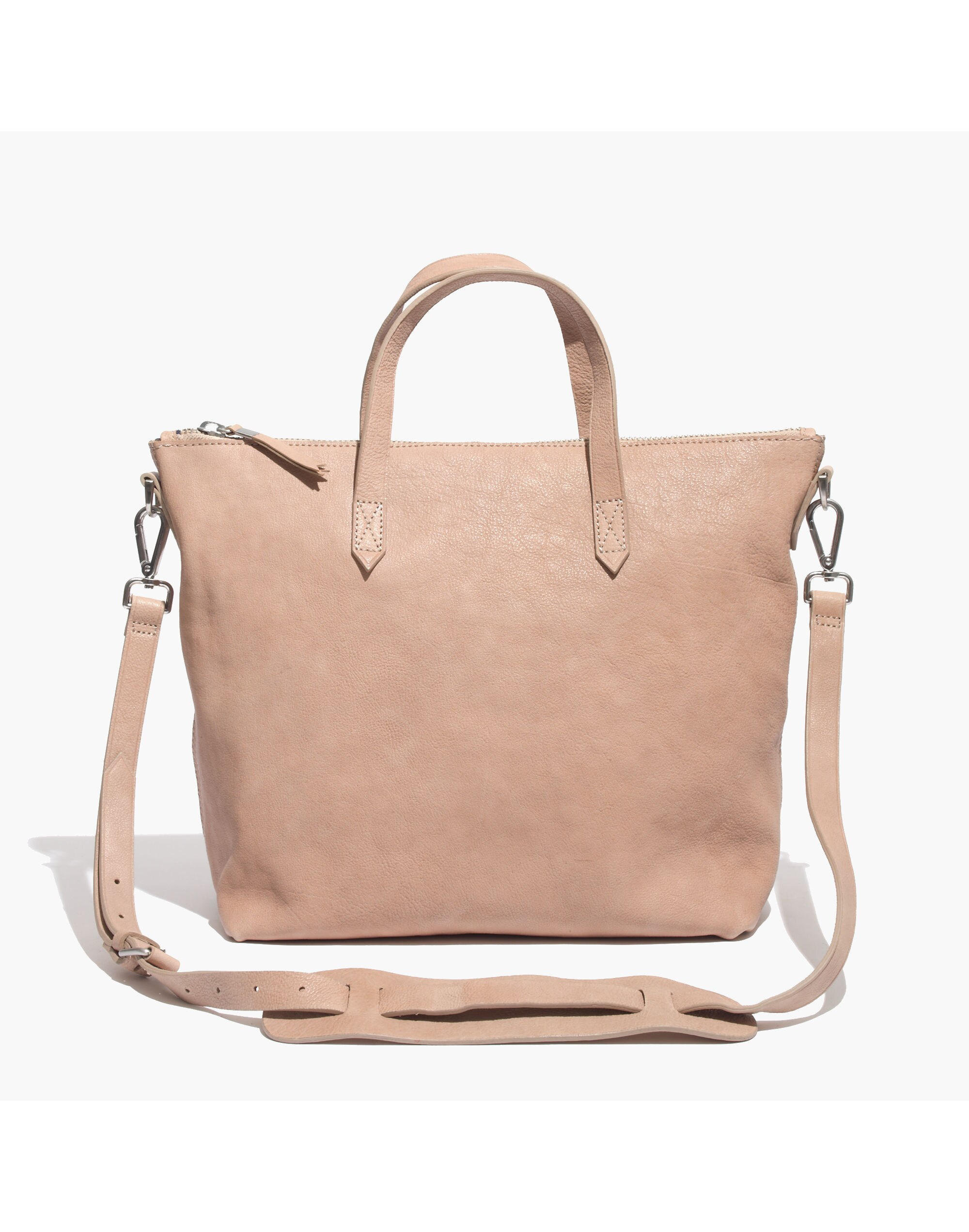The Zip Transport Tote in Washed Leather