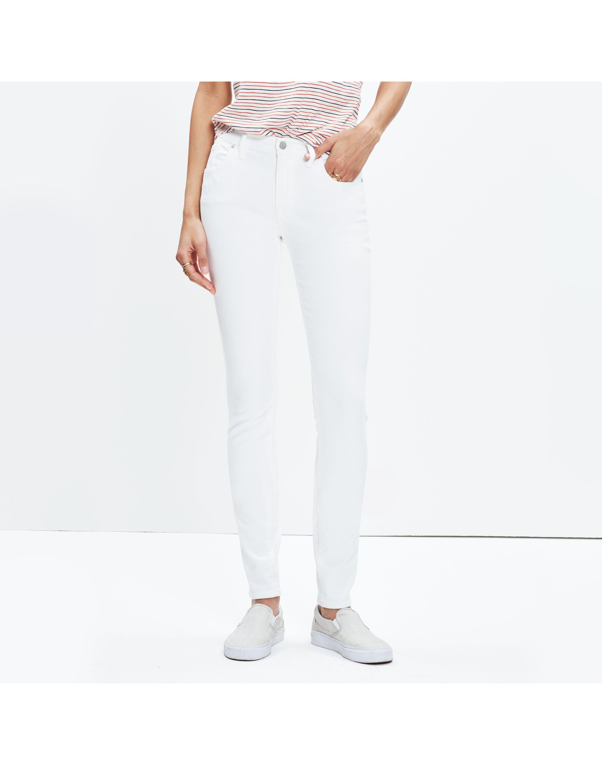 8" Skinny Jeans in Pure White