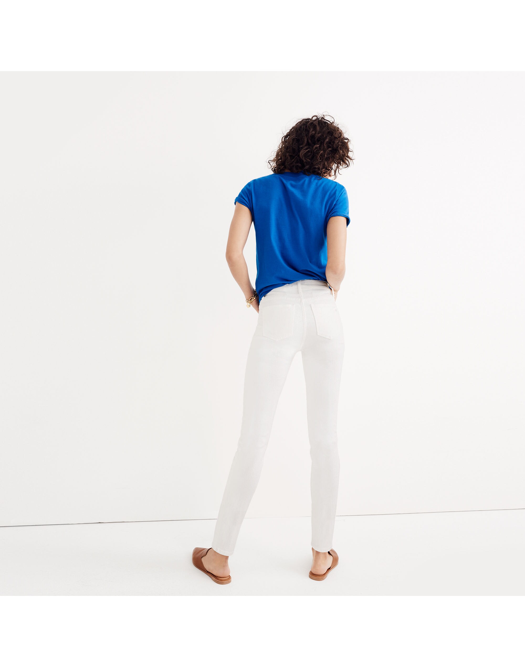 9" High-Rise Skinny Jeans in Pure White