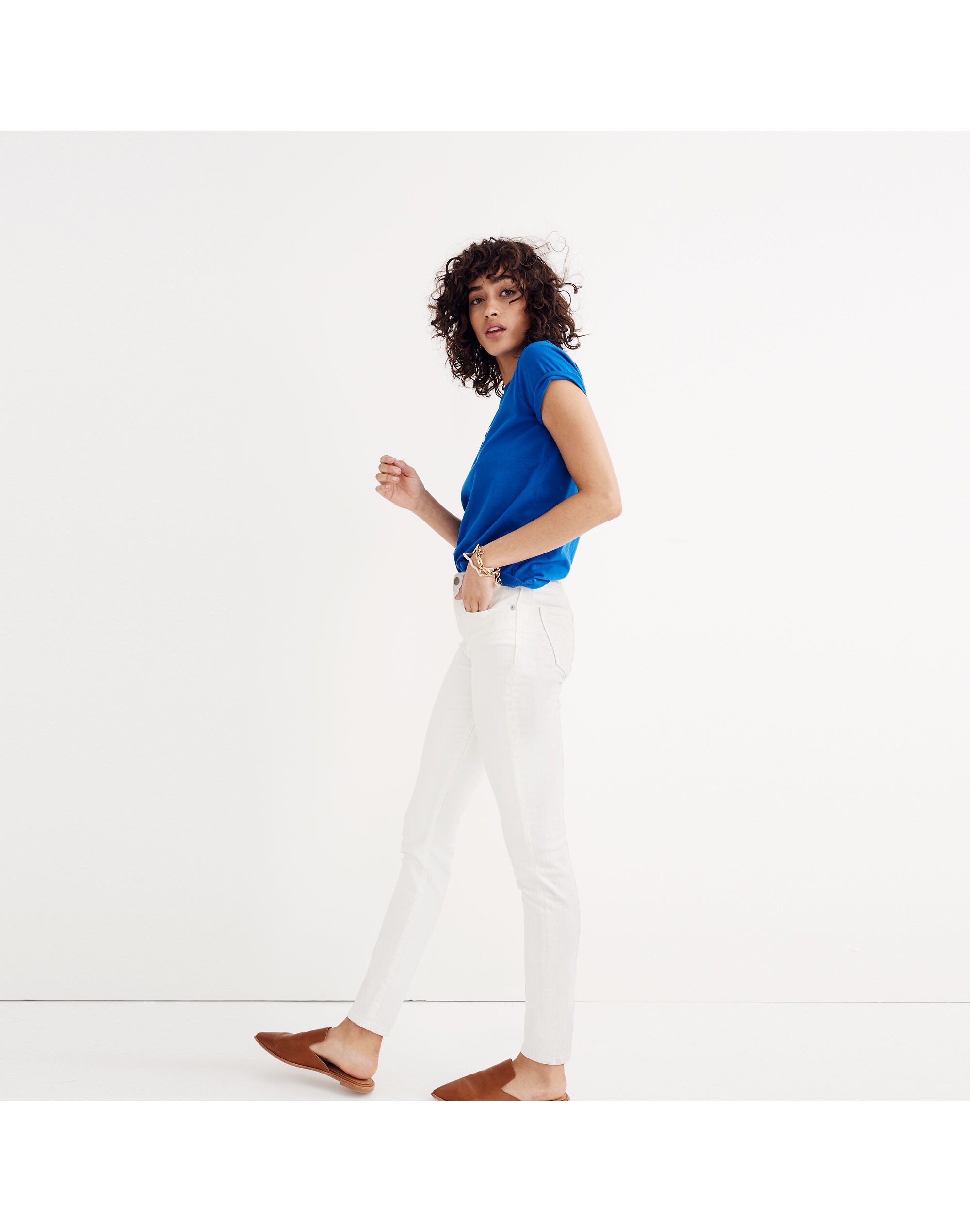 9" High-Rise Skinny Jeans in Pure White