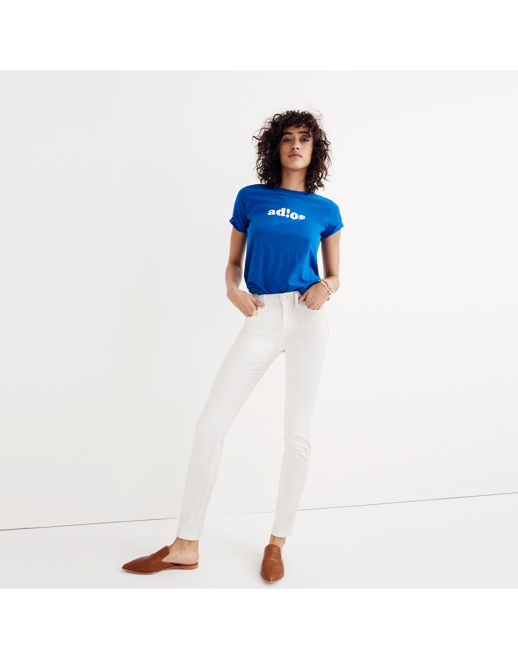 "9"" High-Rise Skinny Jeans in Pure White"